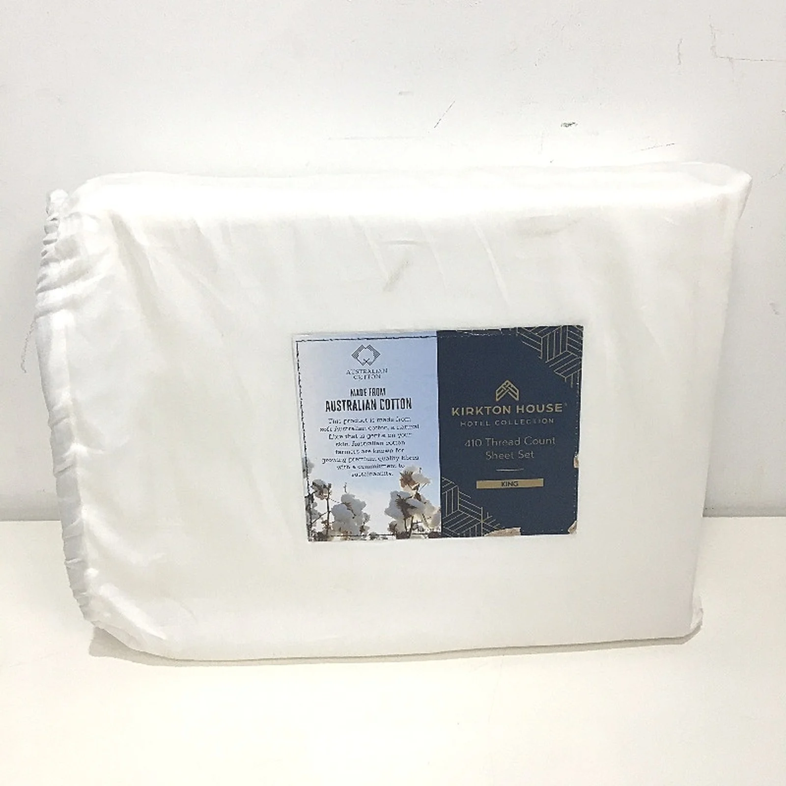 Luxury Bedding Bright White Blue Rim 410 Thread Count Cotton Sheet Set KING NEW - Image 5