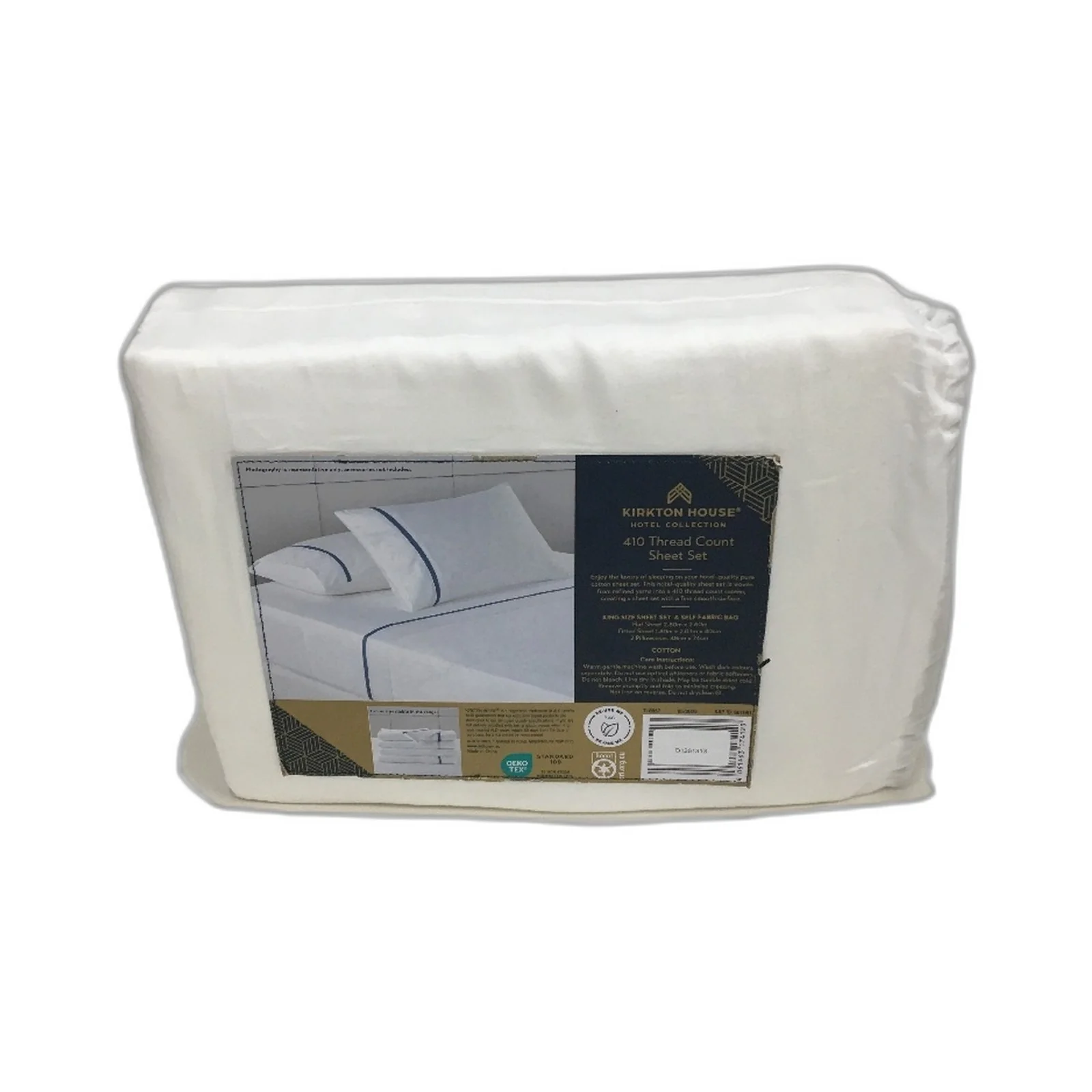 Luxury Bedding Bright White Blue Rim 410 Thread Count Cotton Sheet Set KING NEW - Image 6