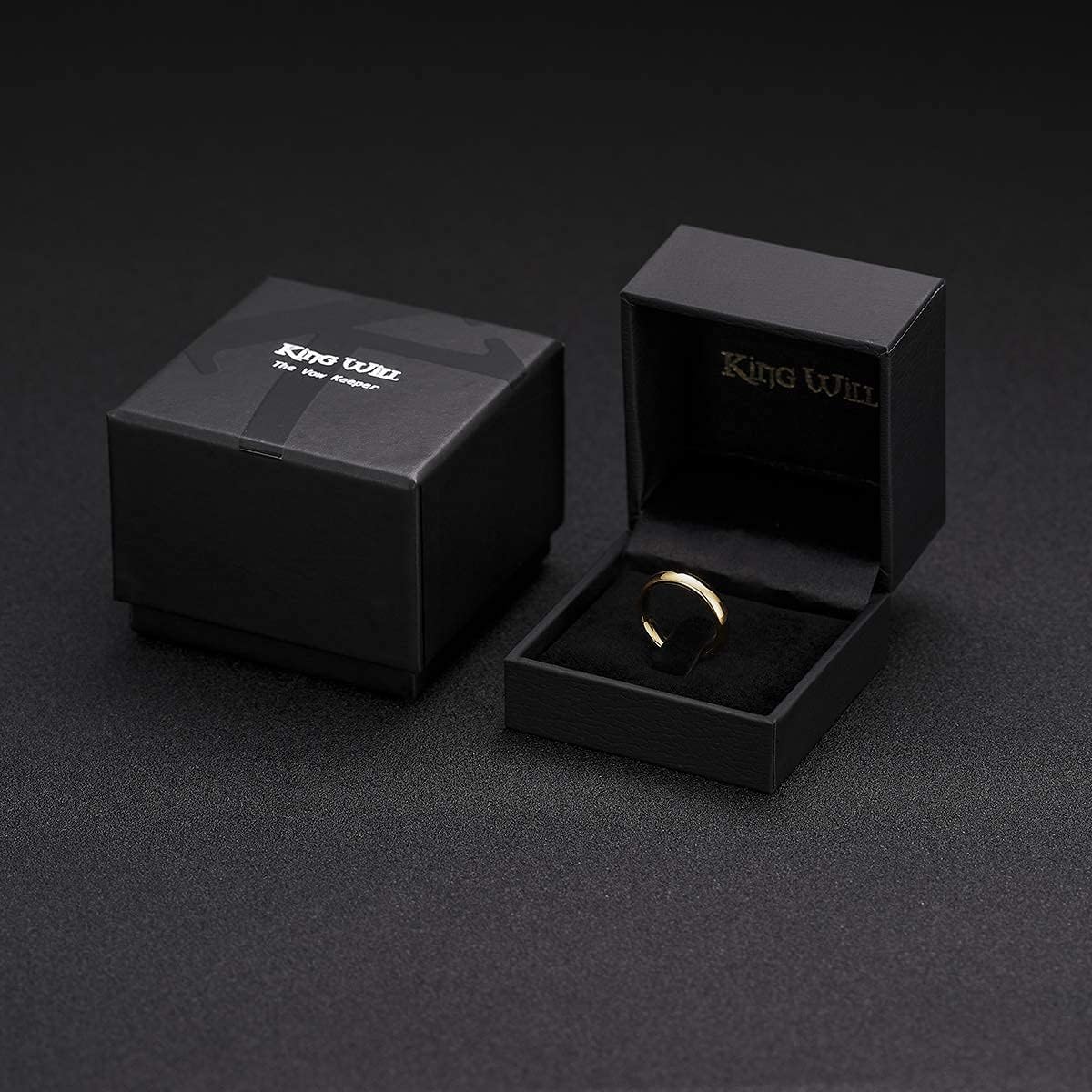 King Will 4mm Polished Tungsten Carbide GPlated Wedding Ring Unisex Size 9 NEW - Image 6