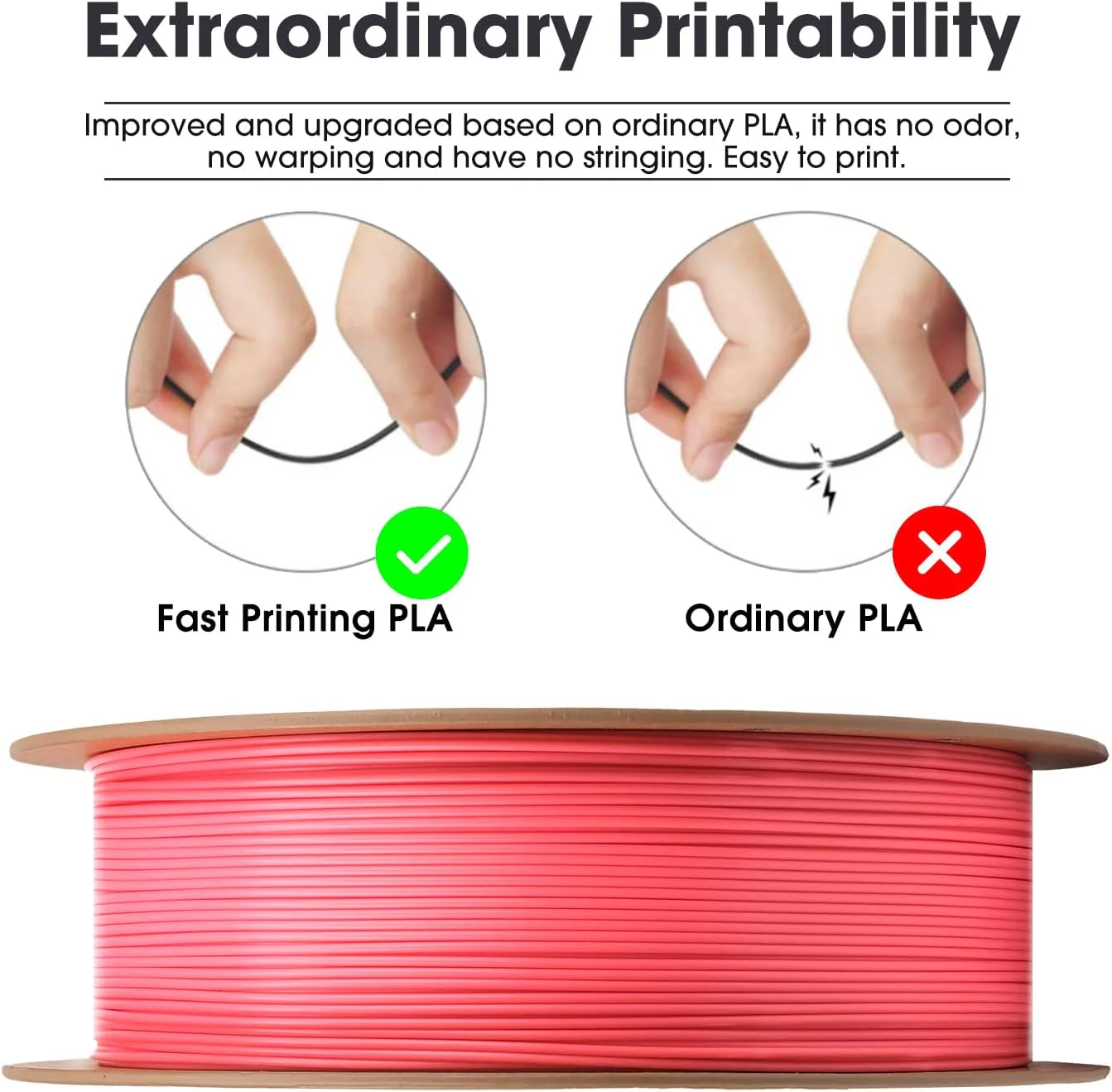eSUN Premium PLA 3D Printer Filament, Dimensional Accuracy, Pink Color NEW - Image 3