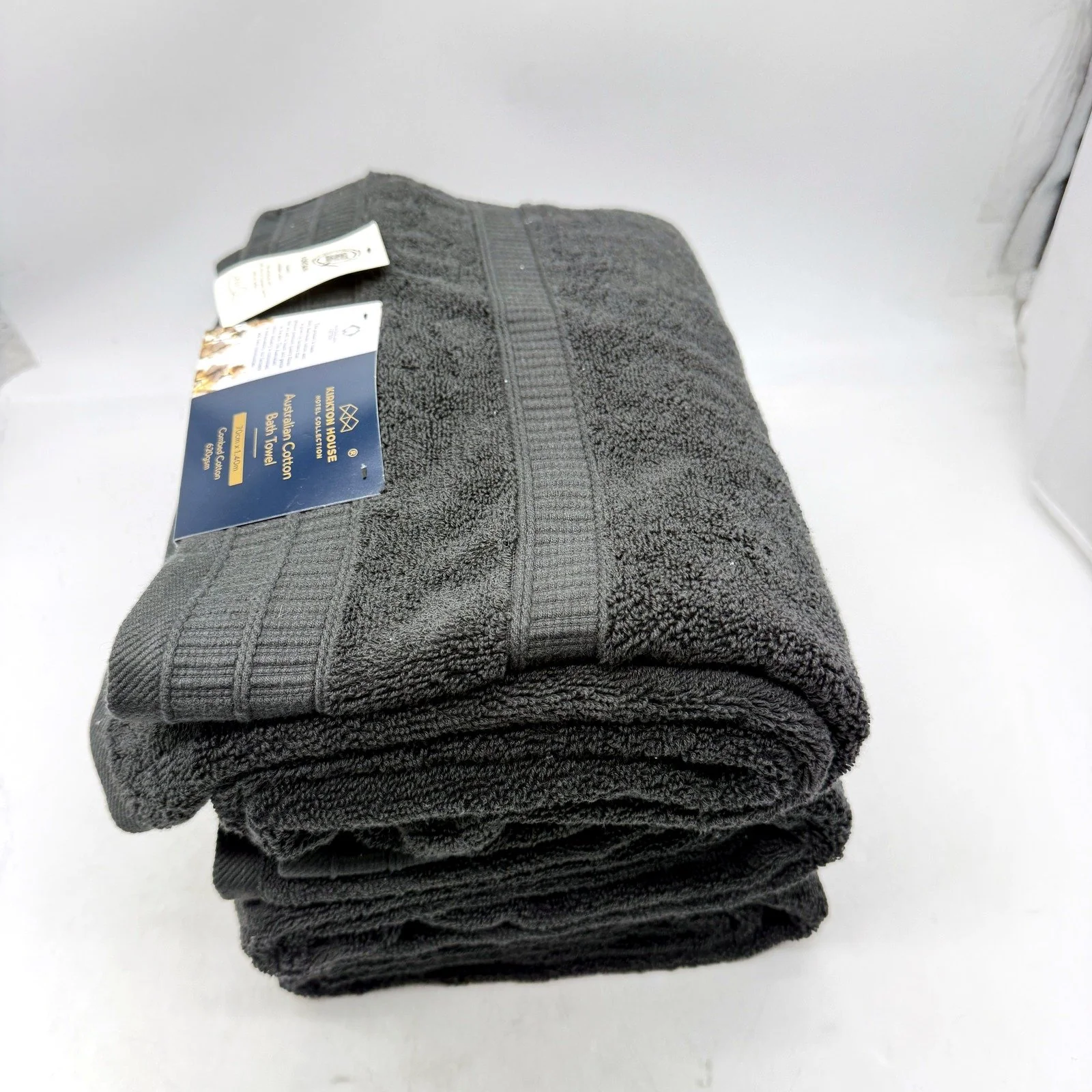 Soft & Absorbent 3 Piece Charcoal Grey Baths Towel Luxury Cotton NEW - Image 3
