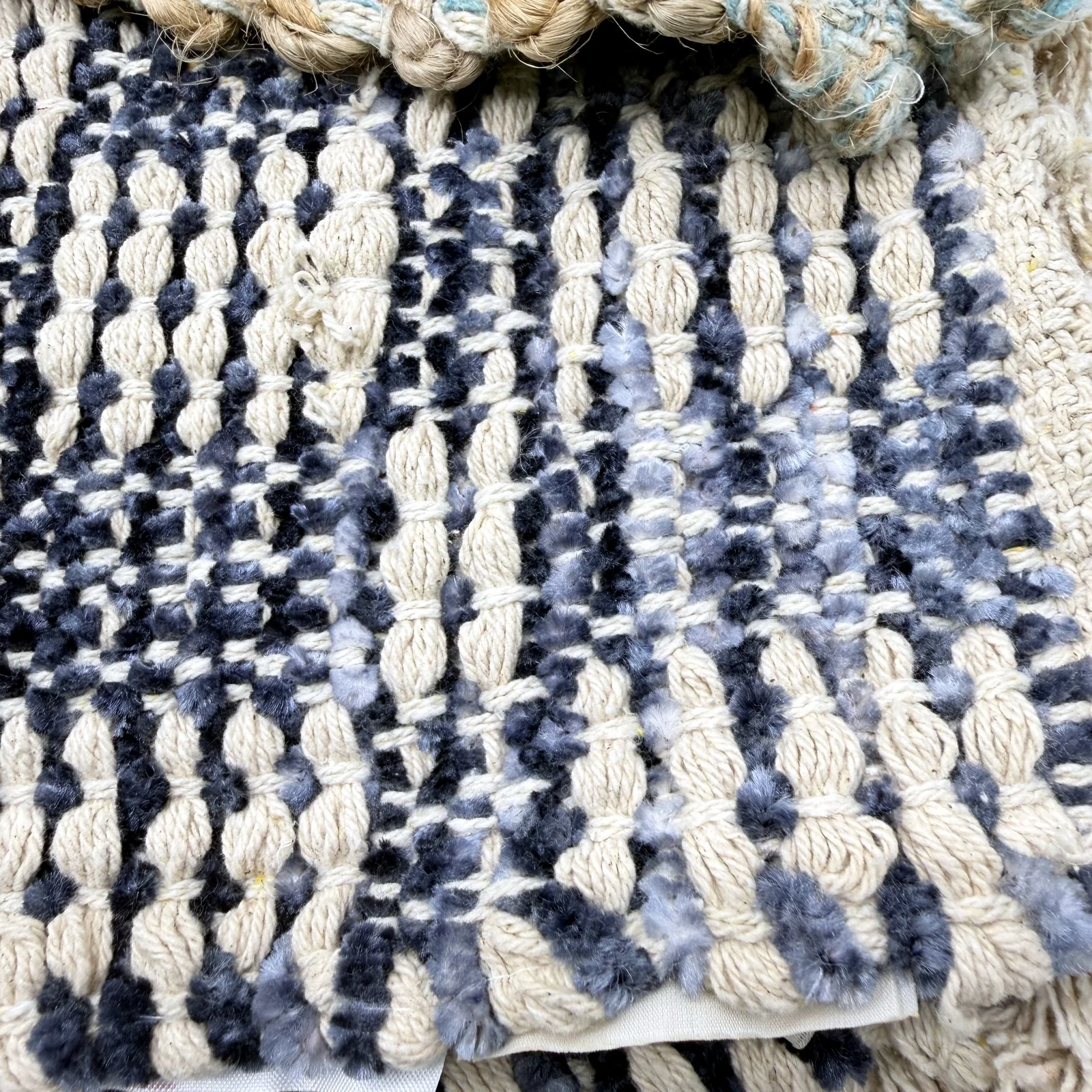 Sturdy & Practical Aqua & Navy Coloured Raw Textured Laundry Matts NEW - Image 4