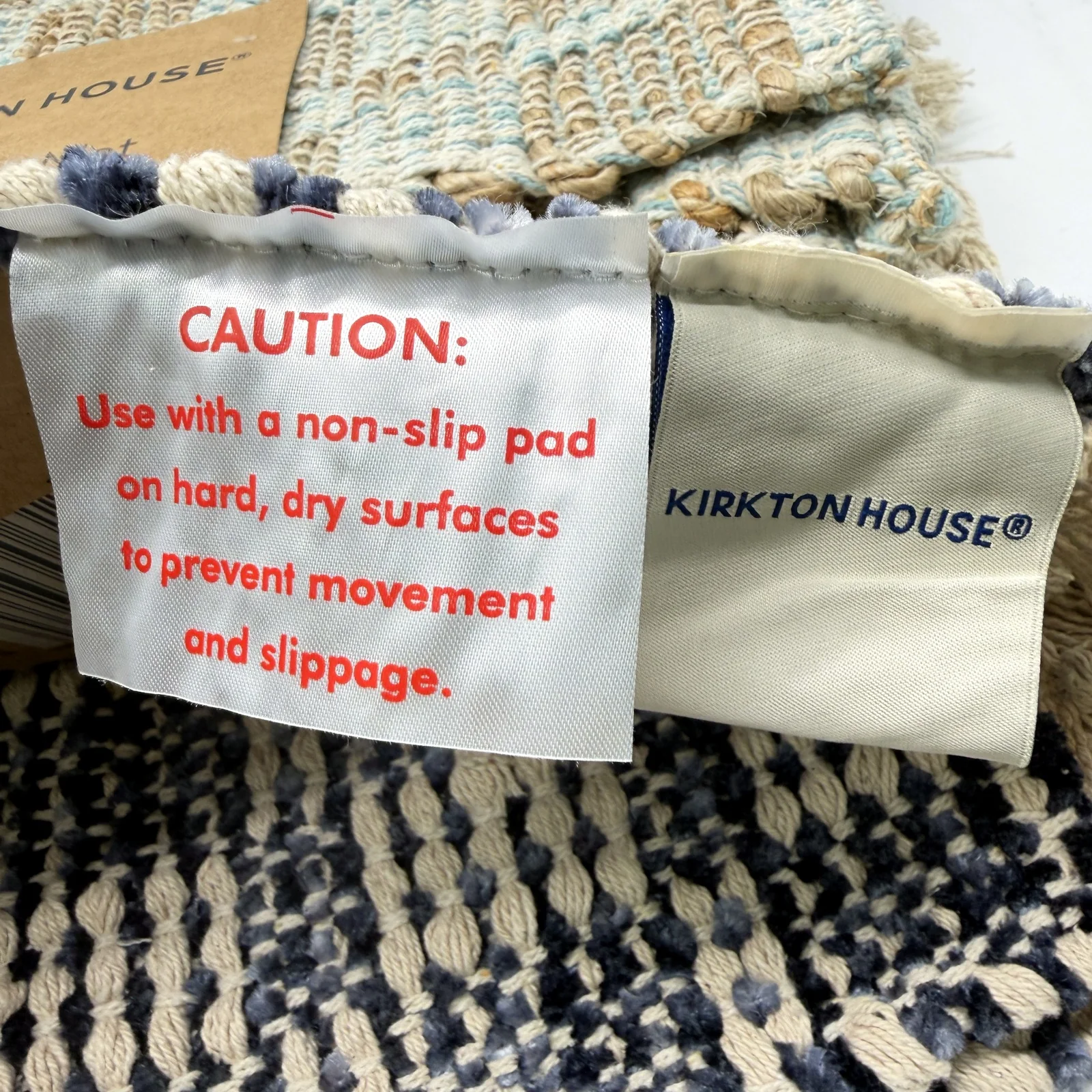 Sturdy & Practical Aqua & Navy Coloured Raw Textured Laundry Matts NEW - Image 5