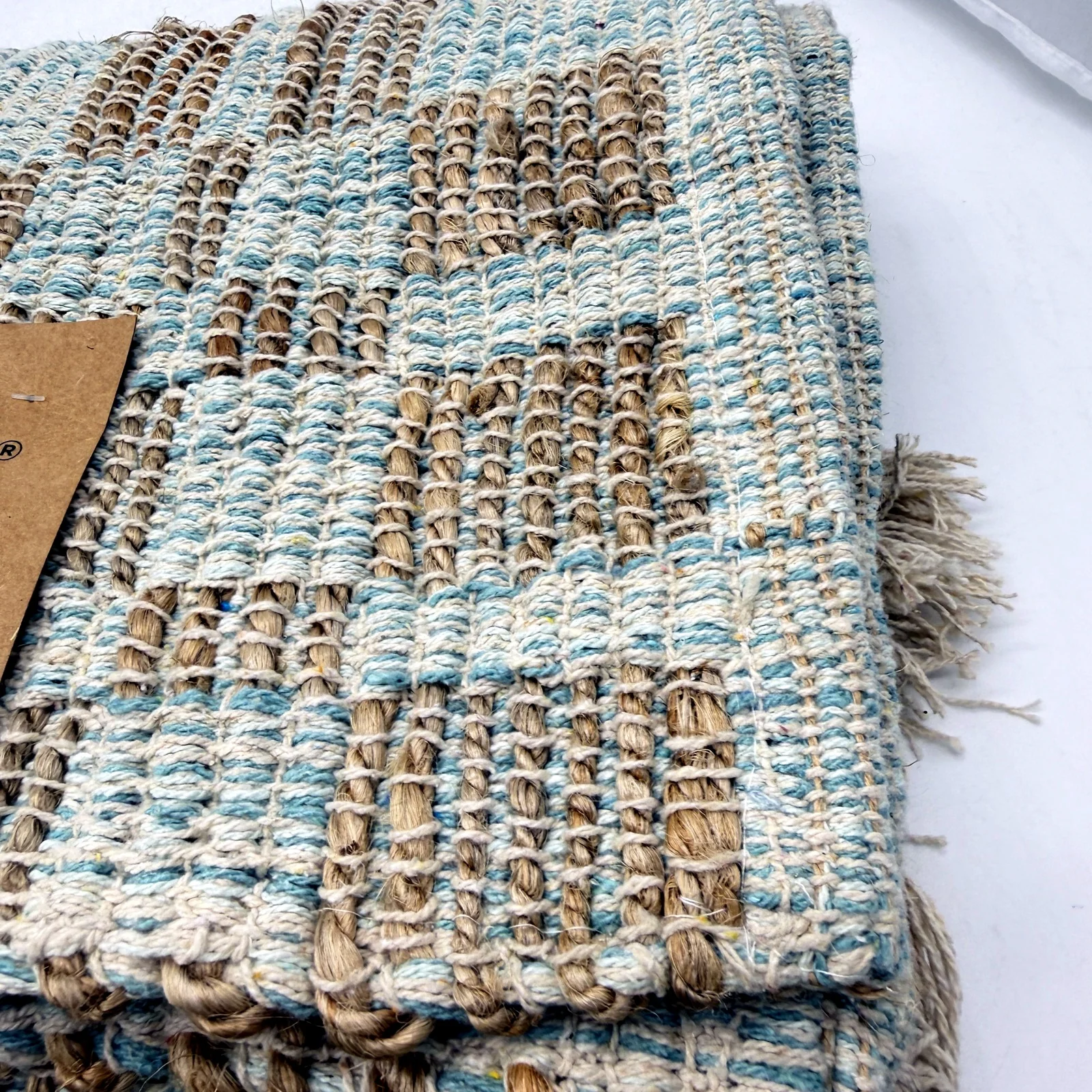 Sturdy & Practical Aqua & Navy Coloured Raw Textured Laundry Matts NEW - Image 8