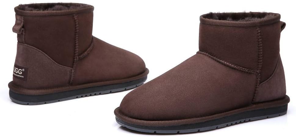 UGG Oz SHEPHERD Unisex Sheepskin Ankle Boots Chocolate Size Mens 9 Ladies 11 NEW - Image 5