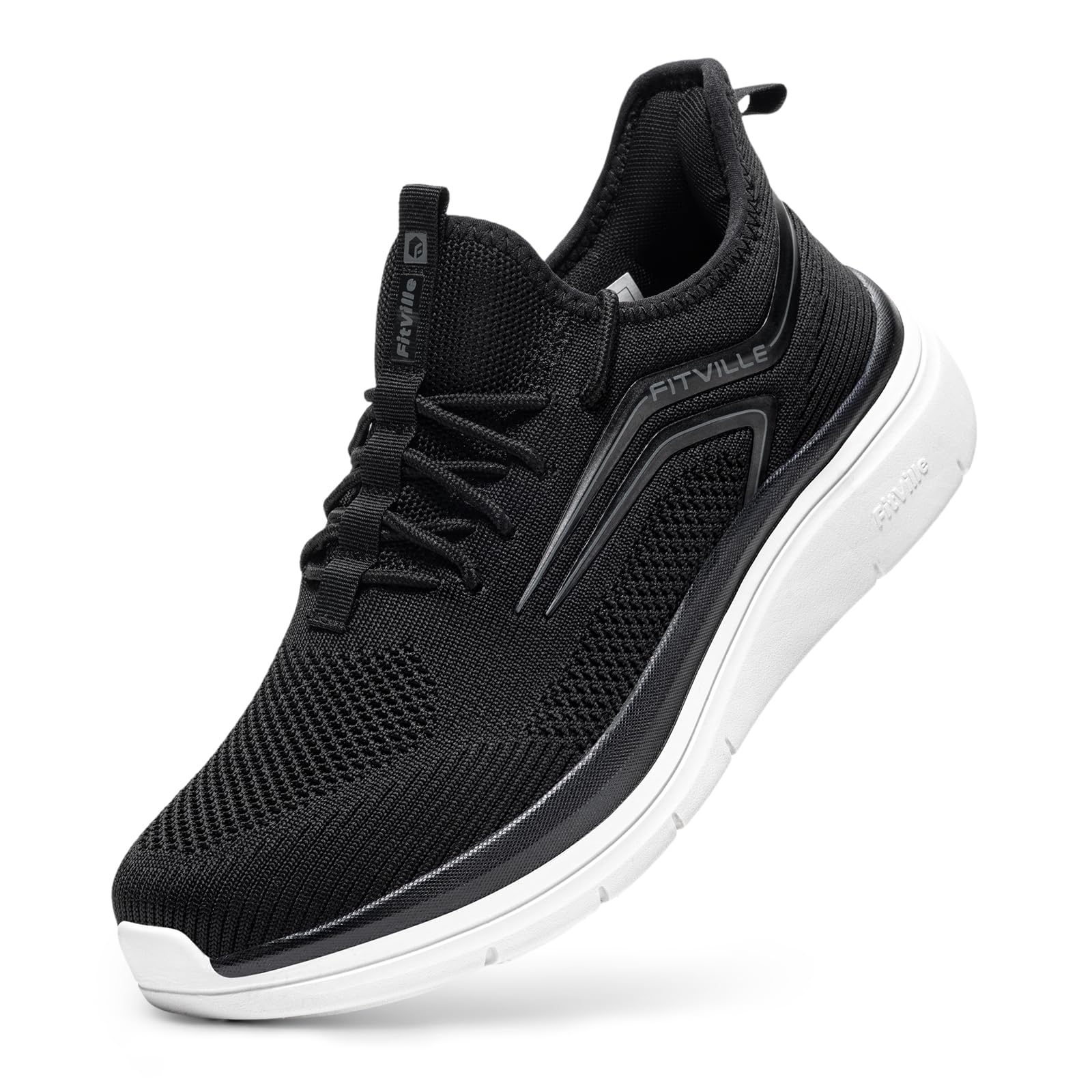 FitVille Extra Wide Fit Slip-On Road Running Shoes Arch Support WIDE US 8.5 NEW