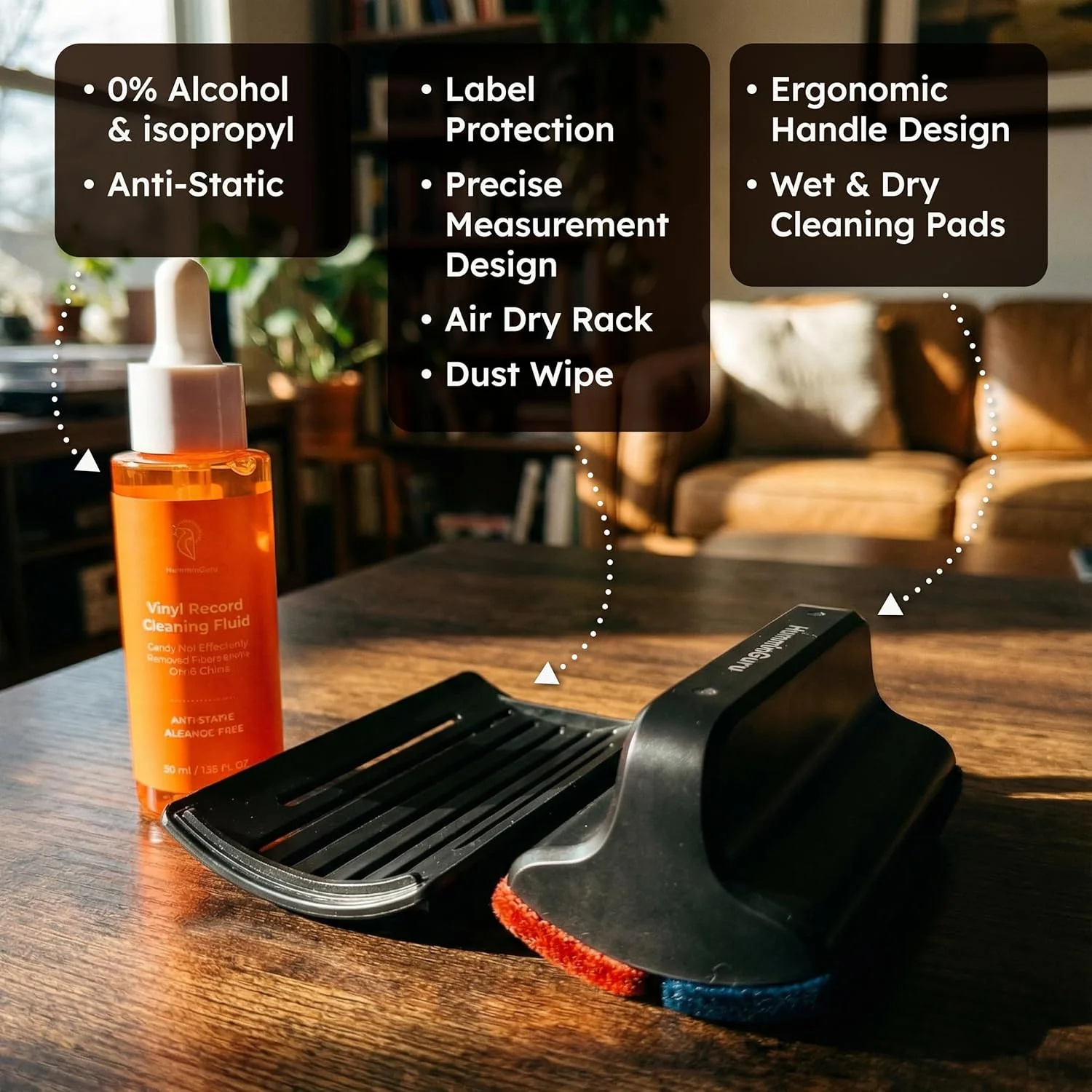 HumminGuru Vinyl Record Cleaning Kit Anti-Static Cleaner for Turntables NEW - Image 5