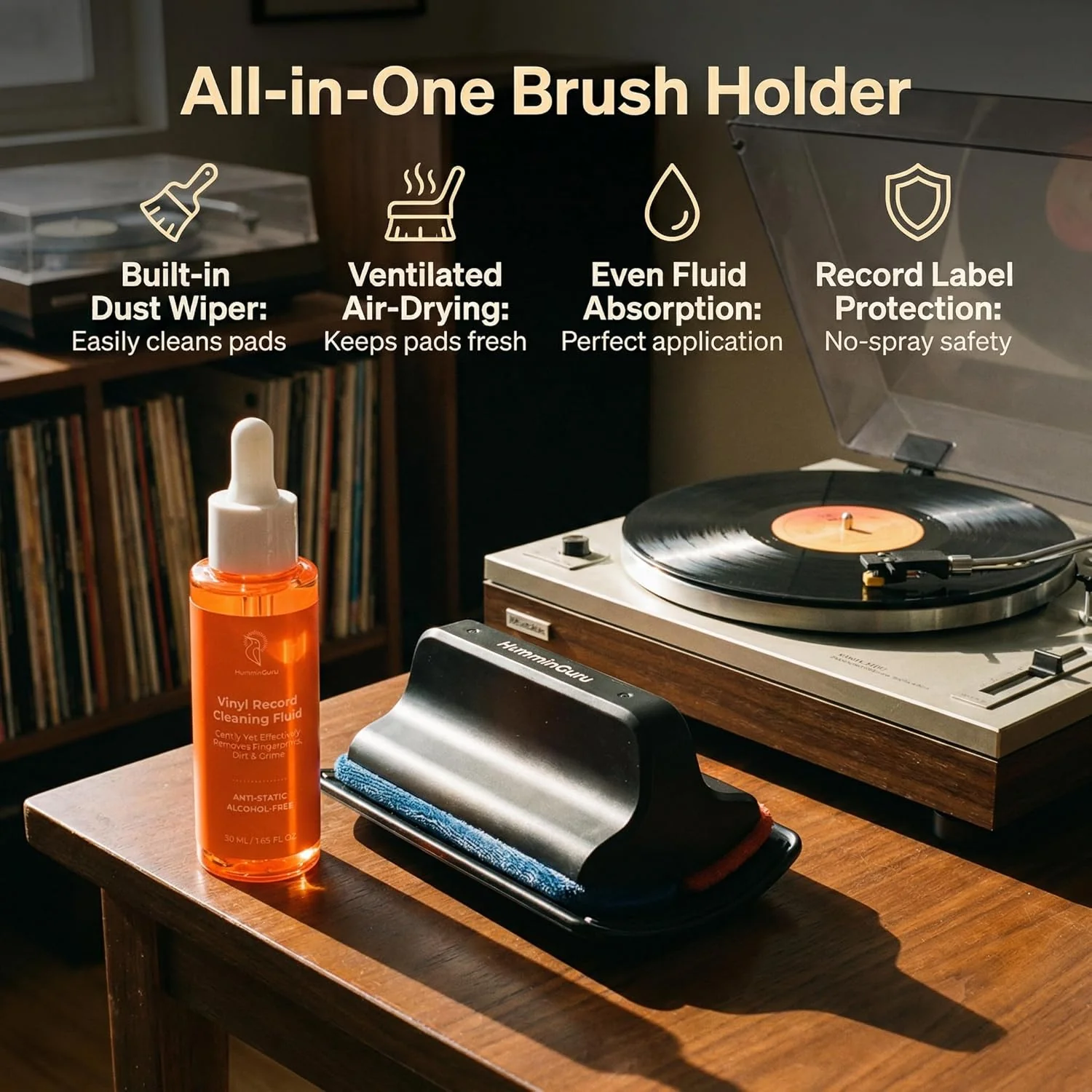 HumminGuru Vinyl Record Cleaning Kit Anti-Static Cleaner for Turntables NEW - Image 6