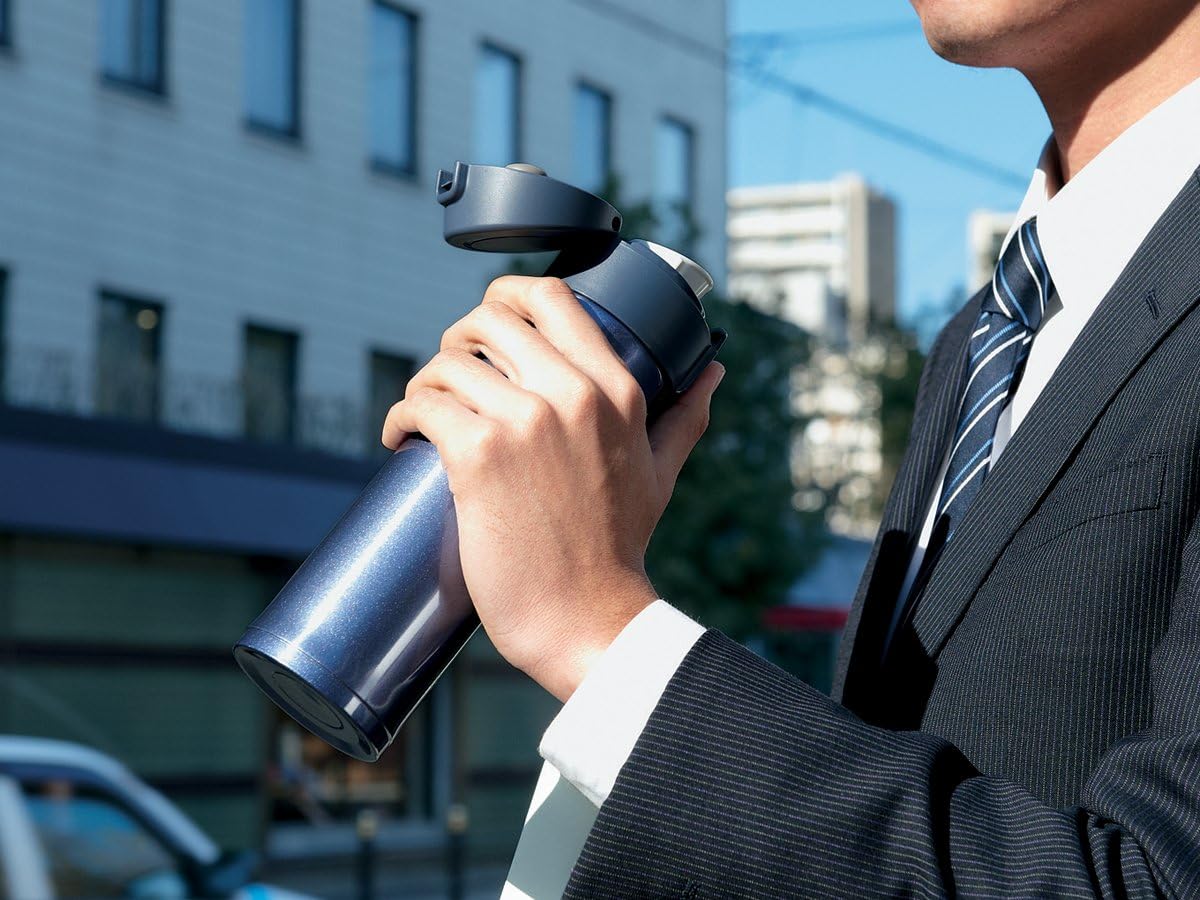 ZOJIRUSHI Stainless Steel Drink Flask with Slicksteel Interior 16 oz Smoky NEW - Image 4