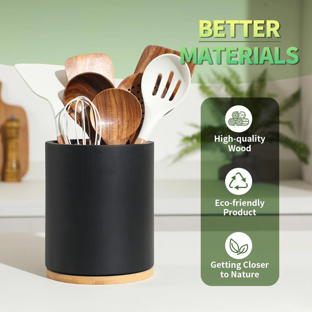 gorsent 360° Rotating Utensil Holder for Kitchen Countertop Black Size NEW - Image 5
