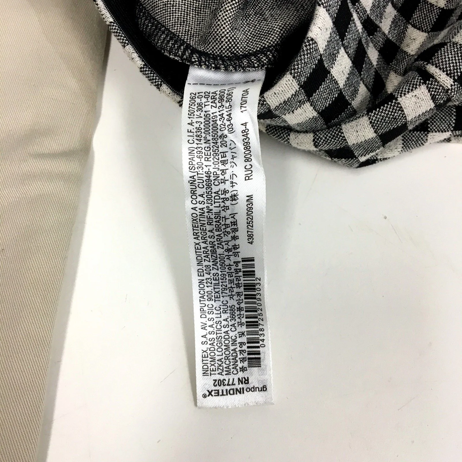 Zara Womens Gingham Checkered Black and White Pants - Medium Size - Image 3
