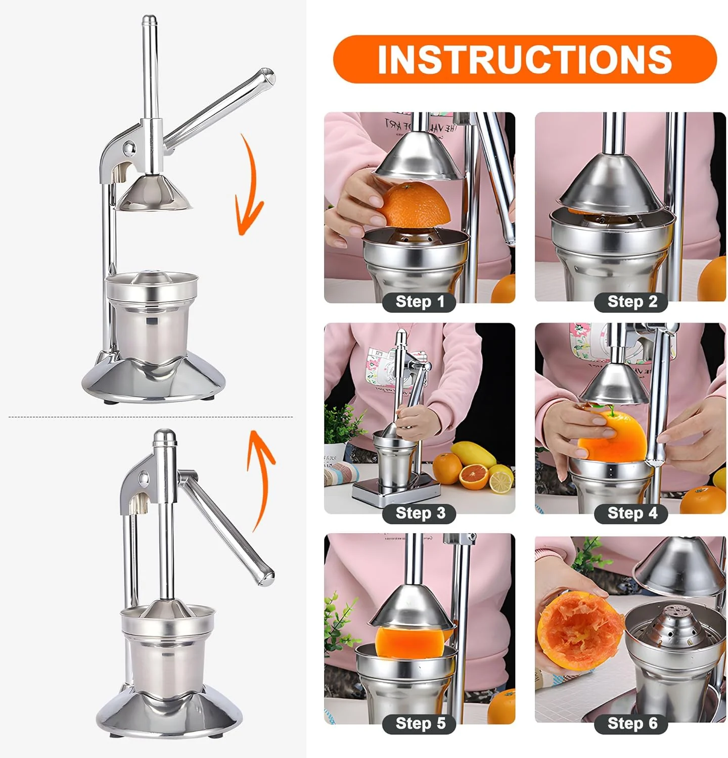 Aumerage Manual Manual Juicers Juicer Hand Press Juice Presser Easy to Clean - Image 5