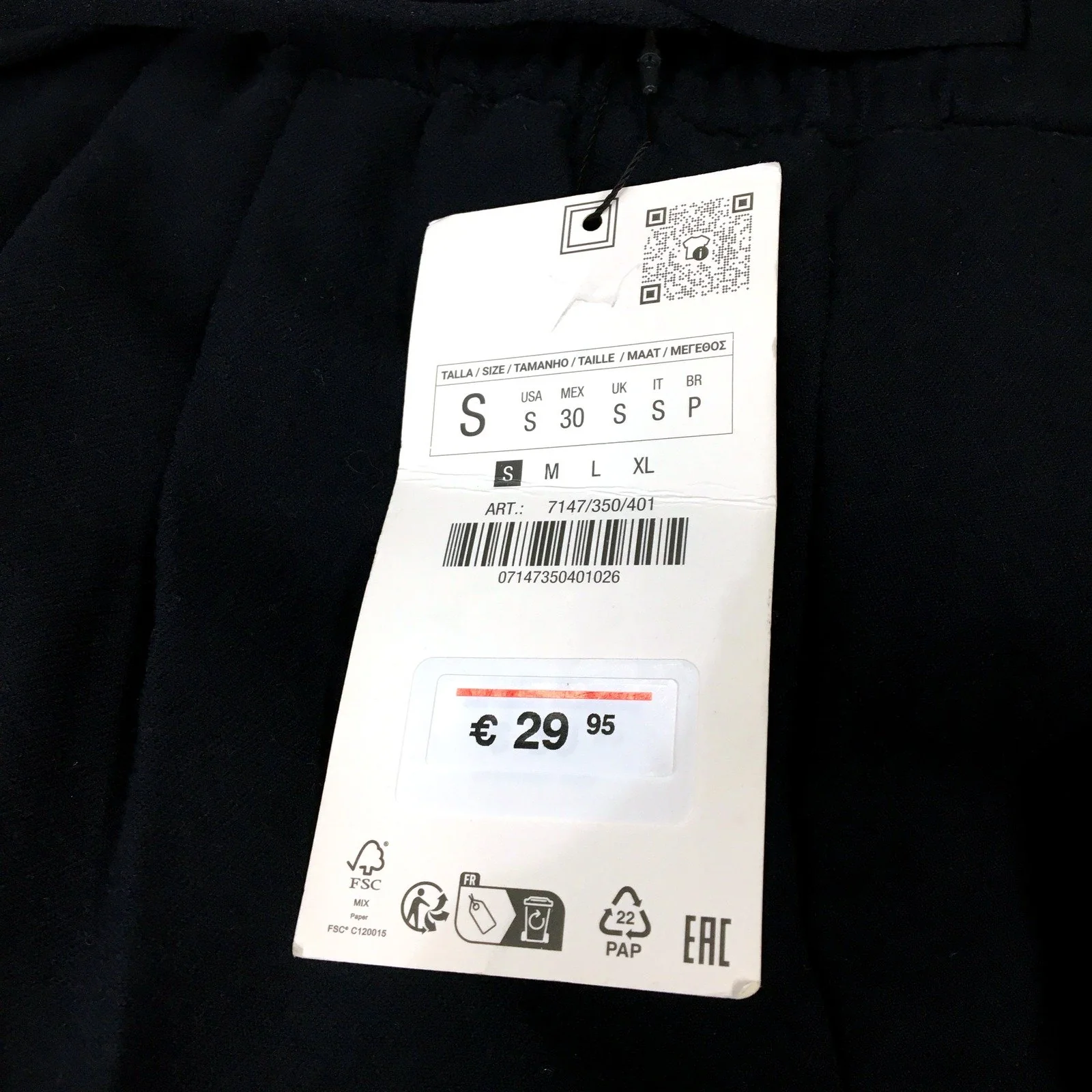 Zara Womens Relaxed Fit Pants Relaxed Fit Black Pants - Small Size NEW - Image 5