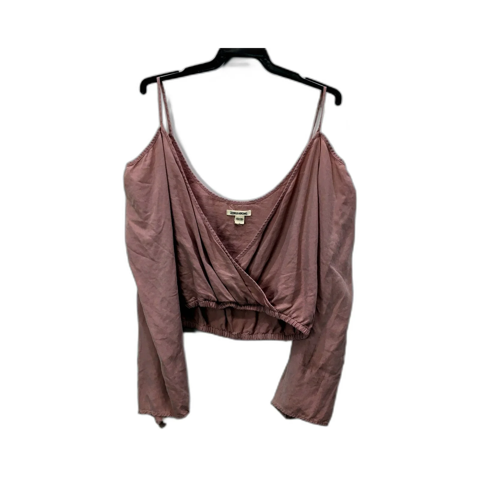 Billabong Womens Cropped Cold Shoulder Top in Mauve, Size 14