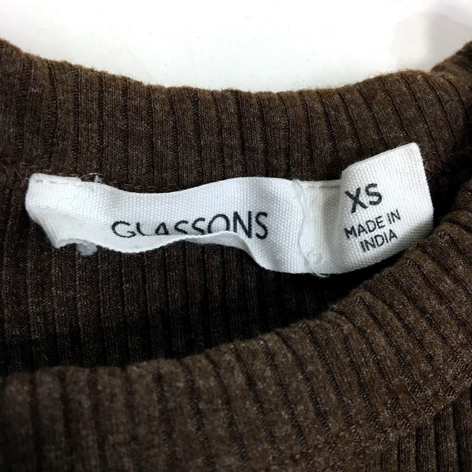 Glassons Womens Ribbed Knit Pullover Cropped Tank in Brown, Size XS - Image 3