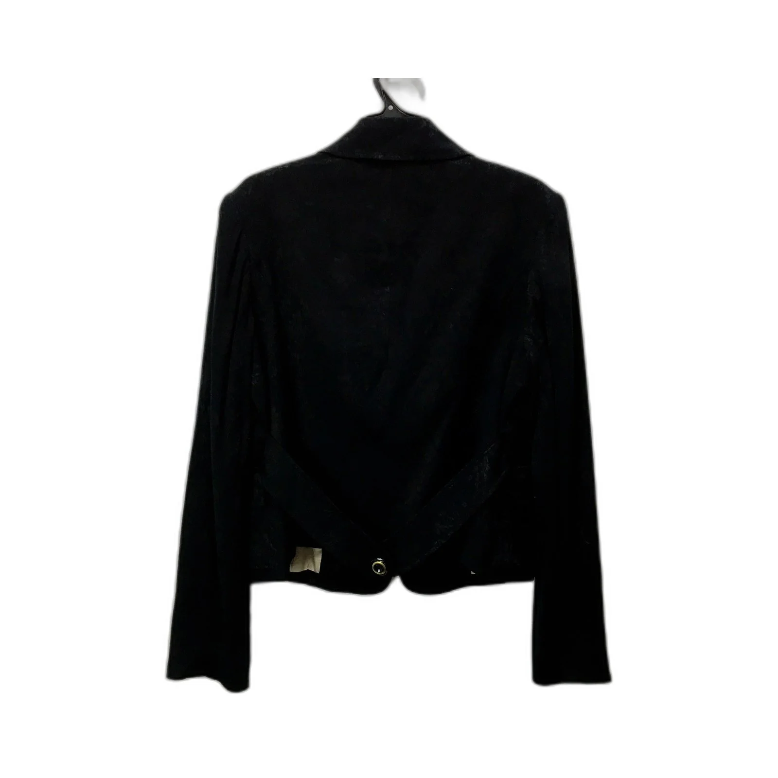 Jane Lamerton Womens Textured Cropped Black Blazer Size 14 - Image 2