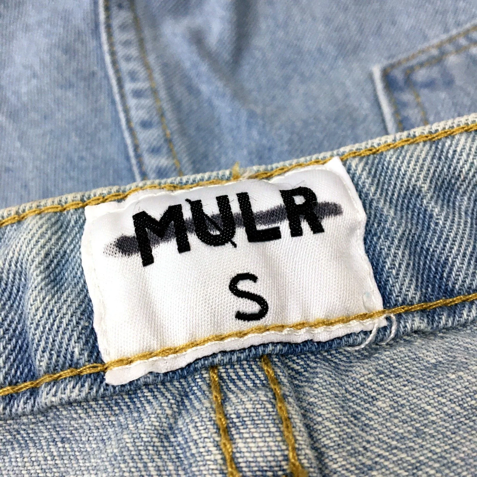 MULR Mens Distressed Denim Shorts Distressed Light Blue Denim Shorts, Size S NEW - Image 3