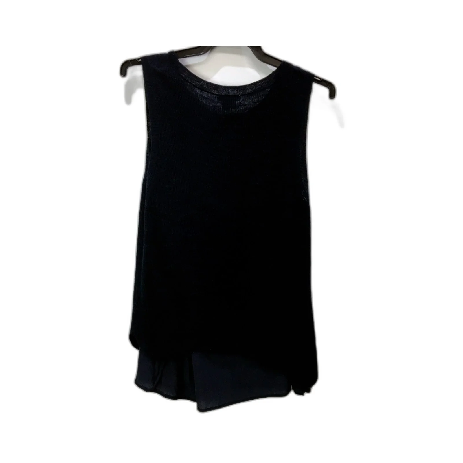 Jigsaw Womens Sleeveless Navy Layered Silk Slip Linen Cotton Blend Top Sz M - Image 2