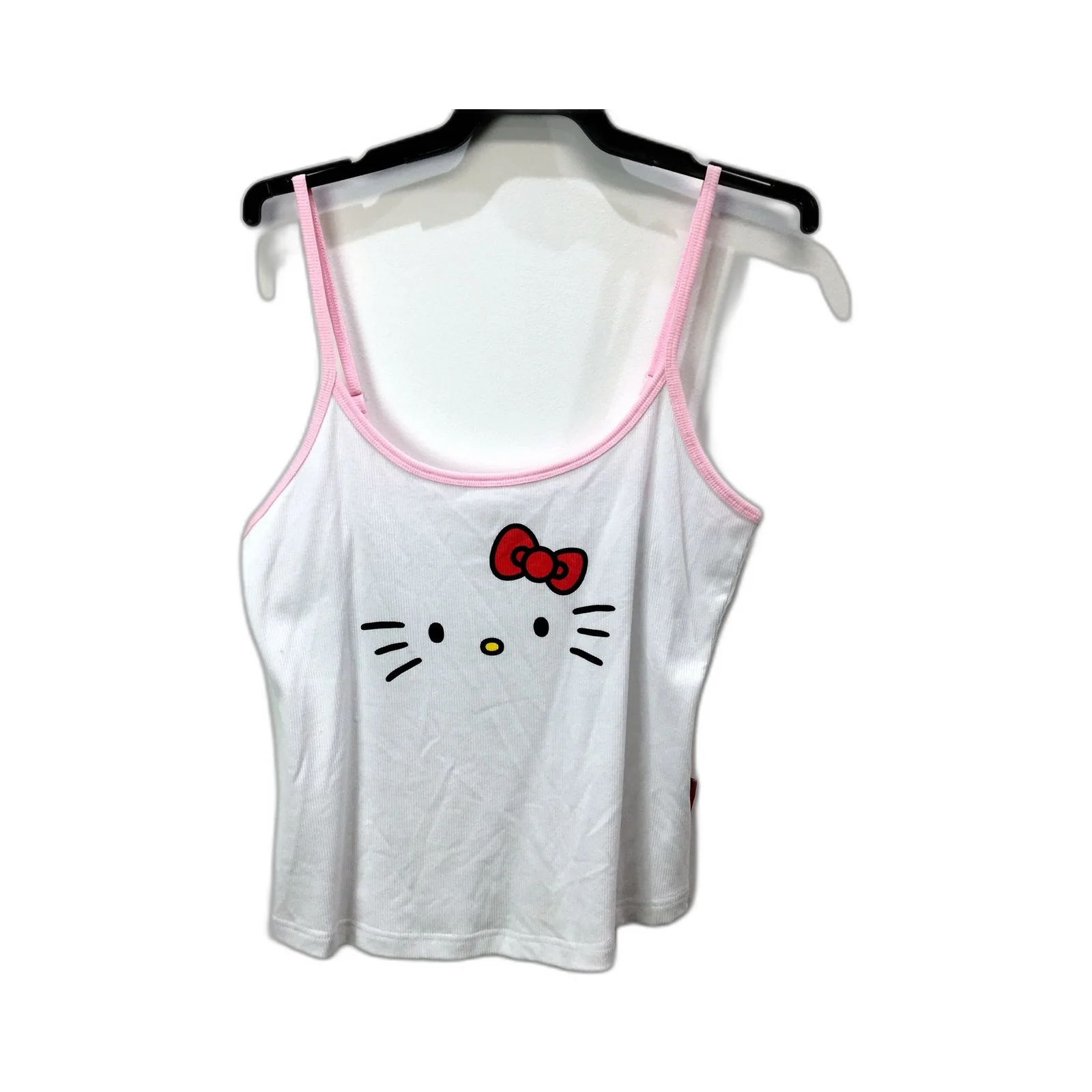 Hello Kitty Womens Sleeveless Tank Top in White and Pink, Size 12