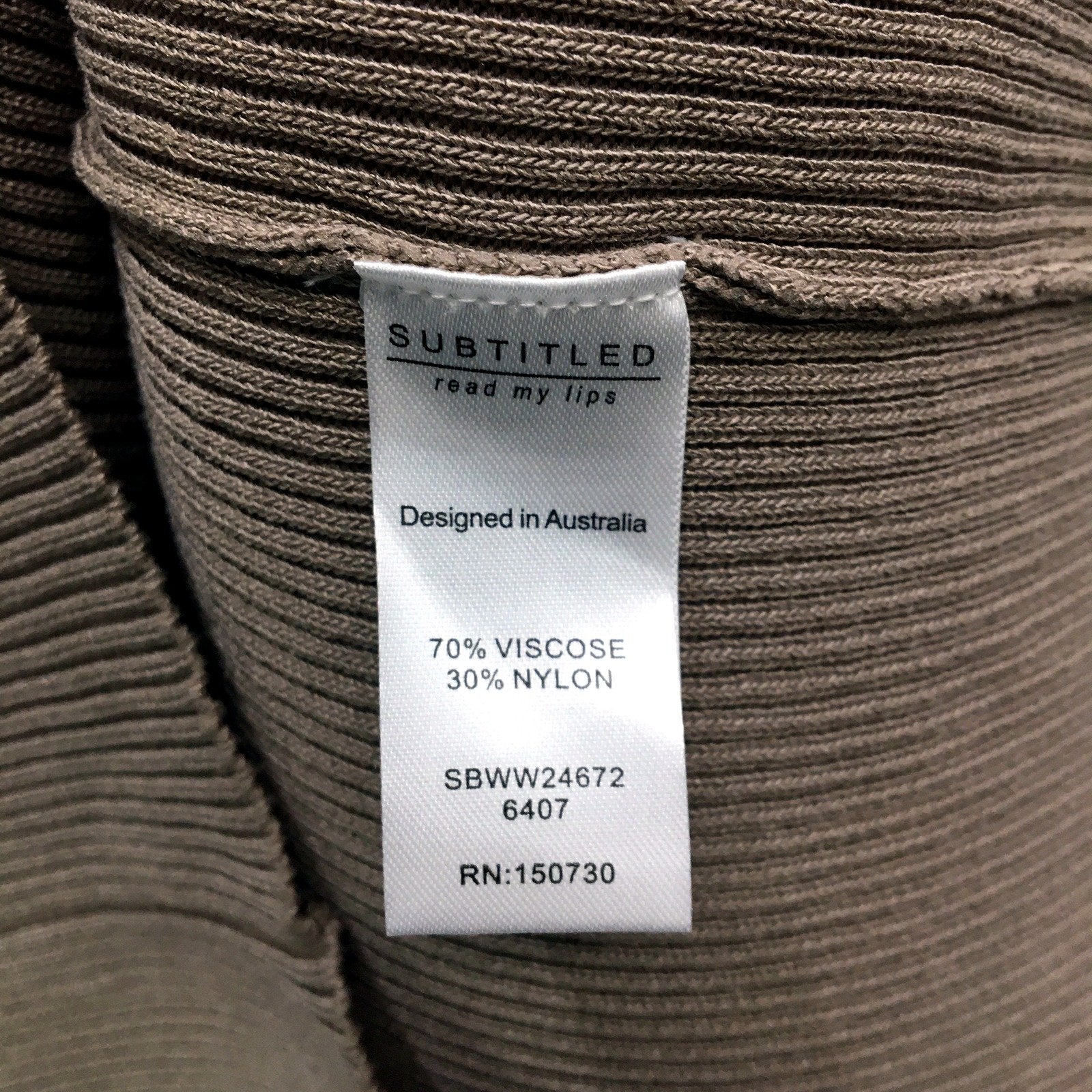 Subtitled Womens Ribbed Knit Maxi Skirt in Taupe, Size S NEW - Image 4