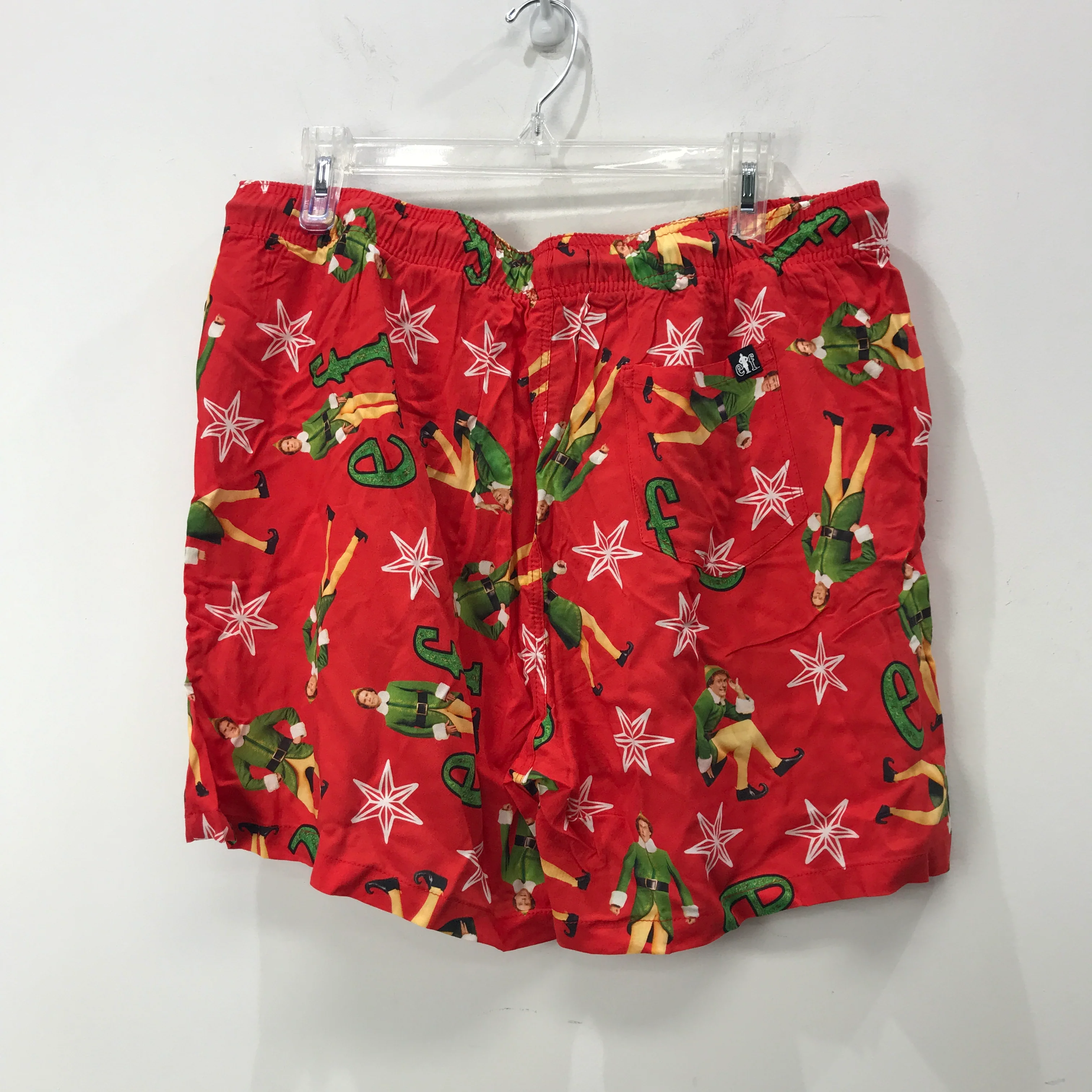 JayJays Resort ELF Character Print Stars Shorts Red Mens Size 36 NEW - Image 3