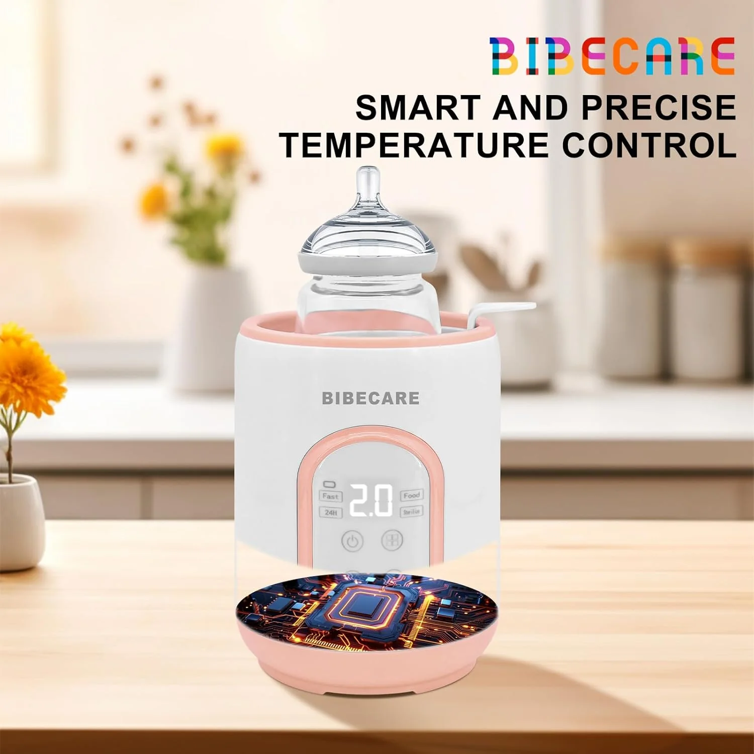 BIBECARE Baby Fast Bottle Warmer for Breastmilk & Formula with Timer Pink NEW - Image 5