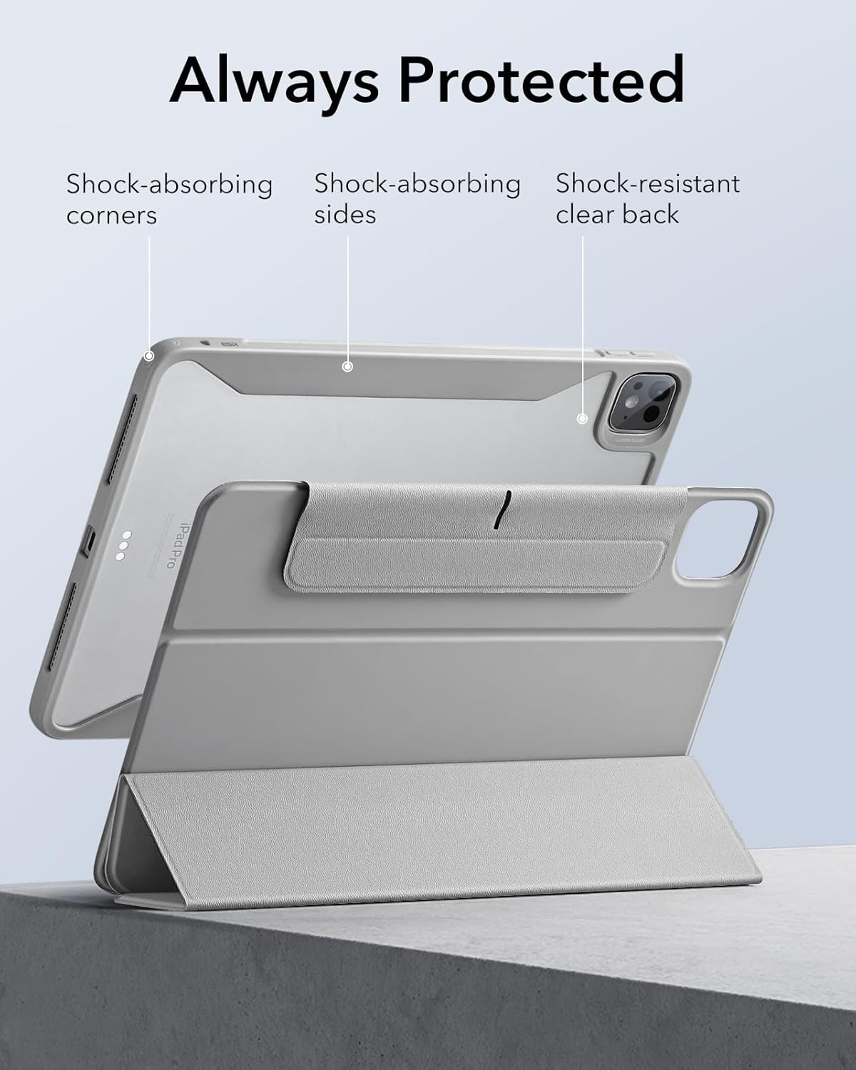 ESR Removable Cases Magnetic Cover Case for iPad Pro 11 inch, Grey NEW - Image 7