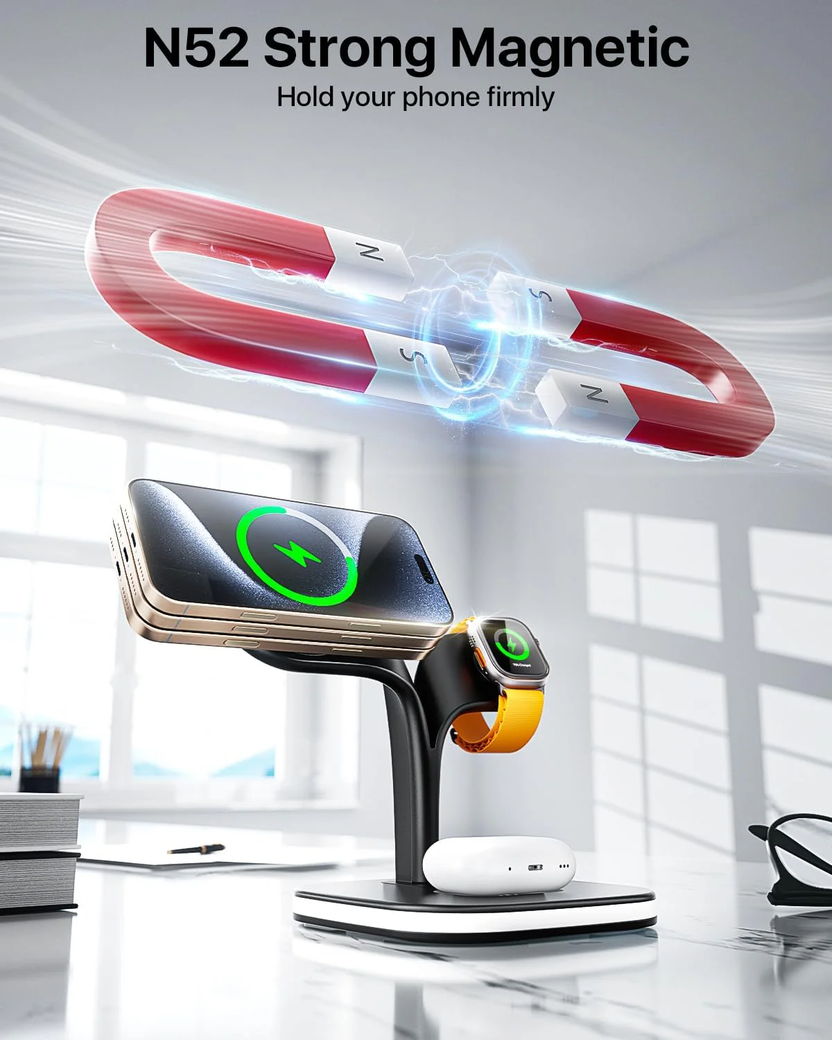 EXW 3-in-1 Induction Chargers Fast Magnetic Wireless Charging Station for NEW - Image 3