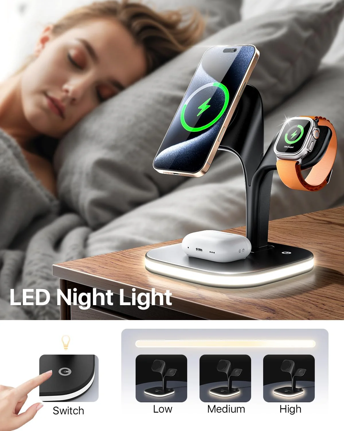 EXW 3-in-1 Induction Chargers Fast Magnetic Wireless Charging Station for NEW - Image 6