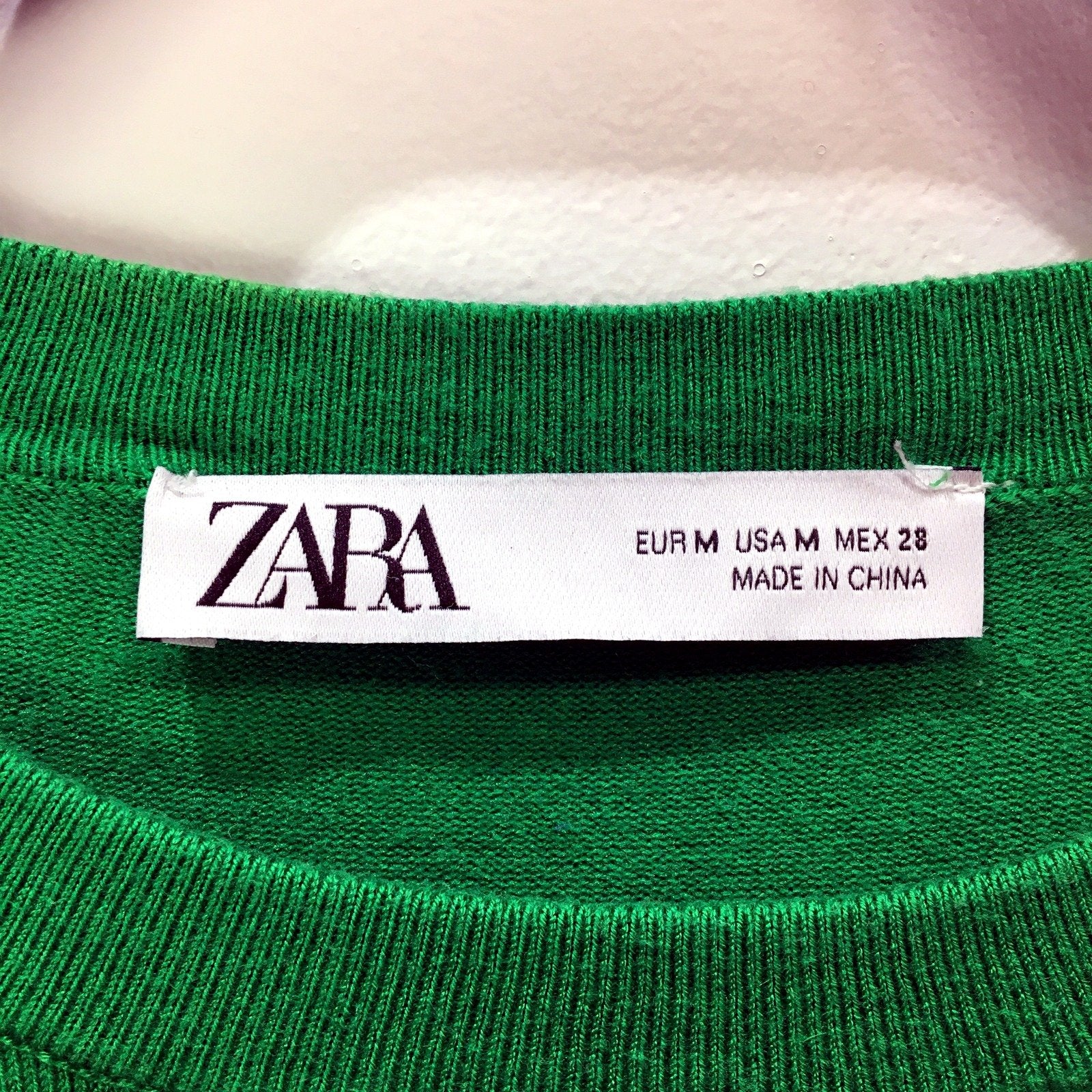Zara Womens Green Knit Pullover Sweater Comfortable Cozy Soft Size M - Image 4