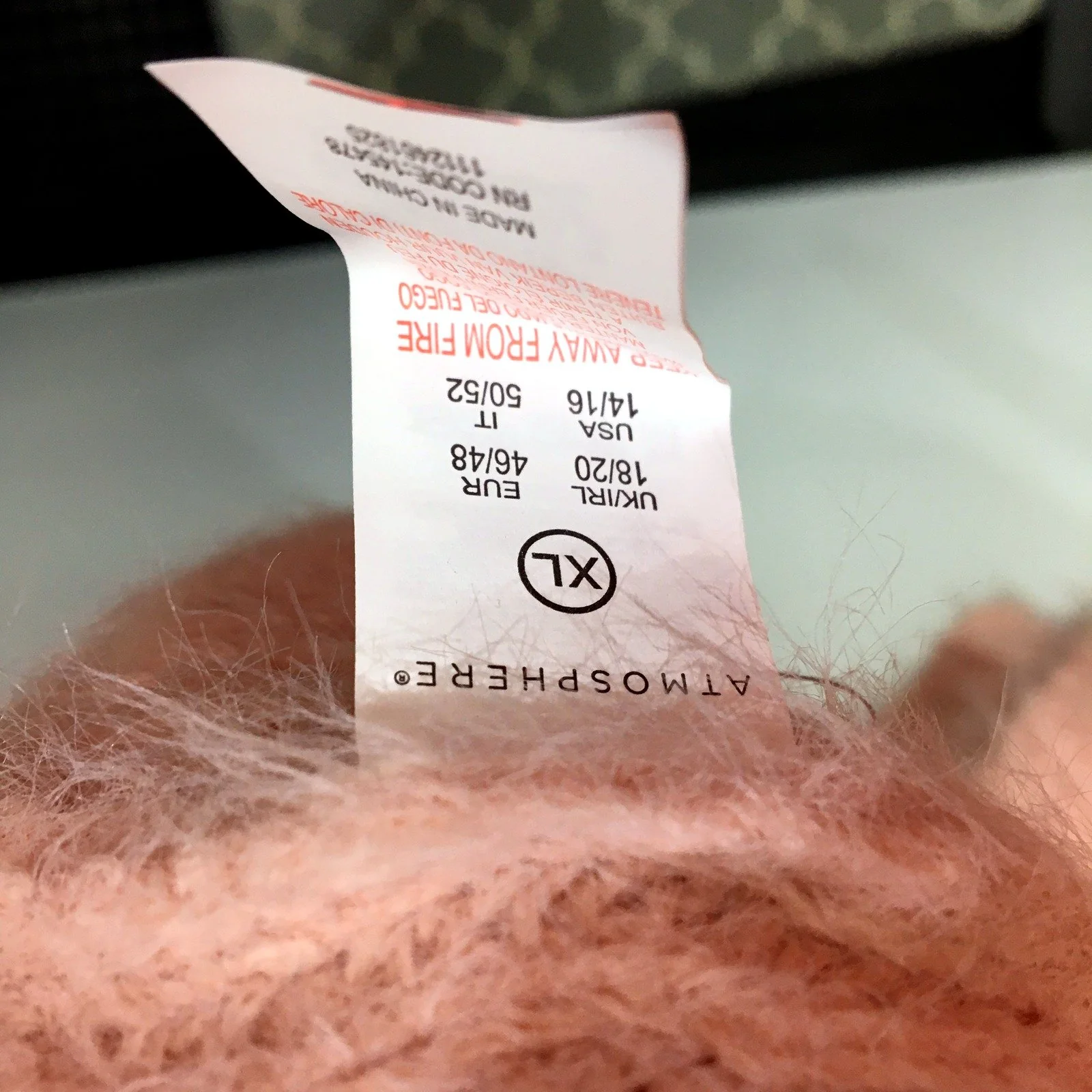 Atmosphere Womens Oversized Fuzzy Pullover Sweater Cozy Knit Pink Size 18 - Image 3