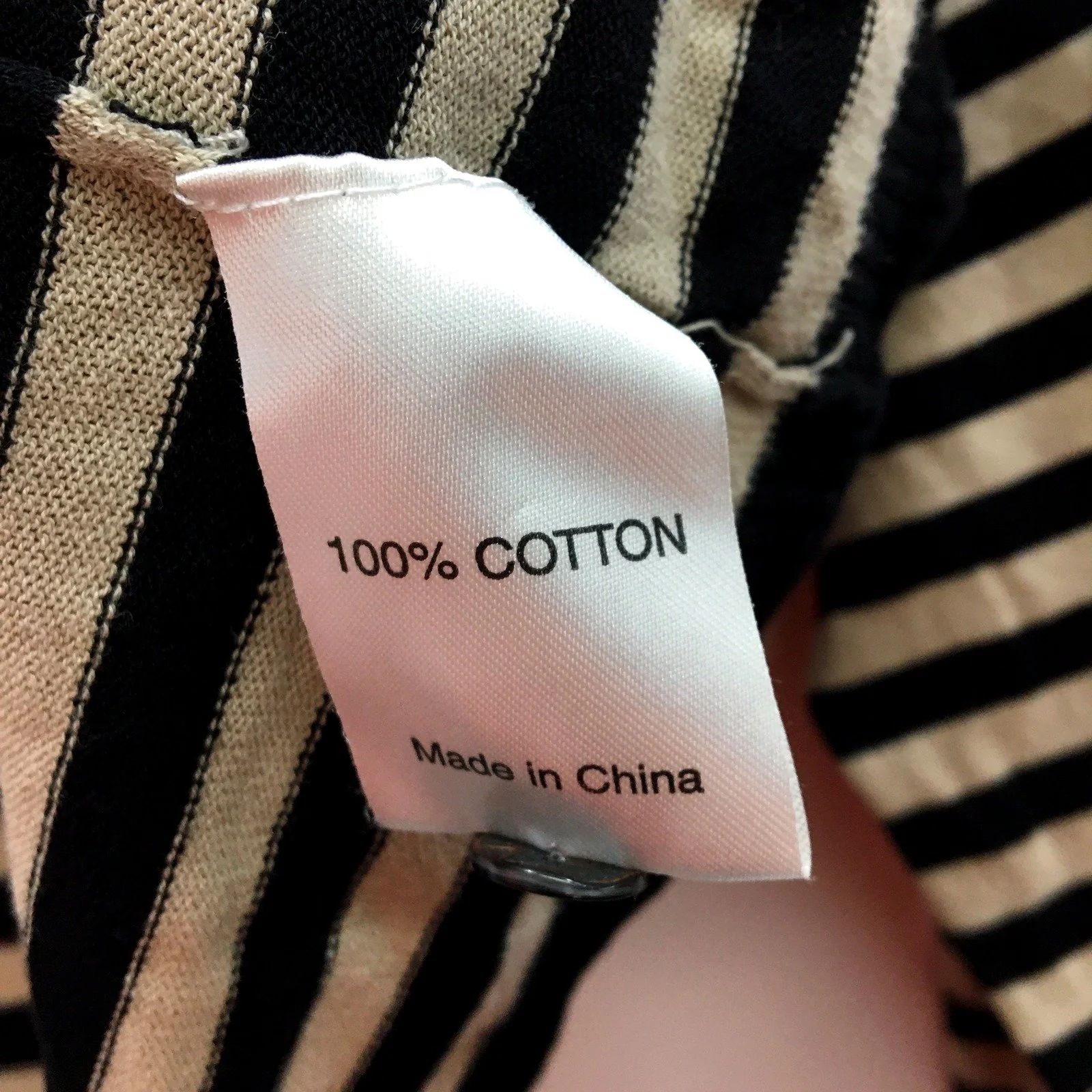 Anna Thomas Womens Striped Cotton Cardigan Sweater Black and Beige Size 1 - Image 4