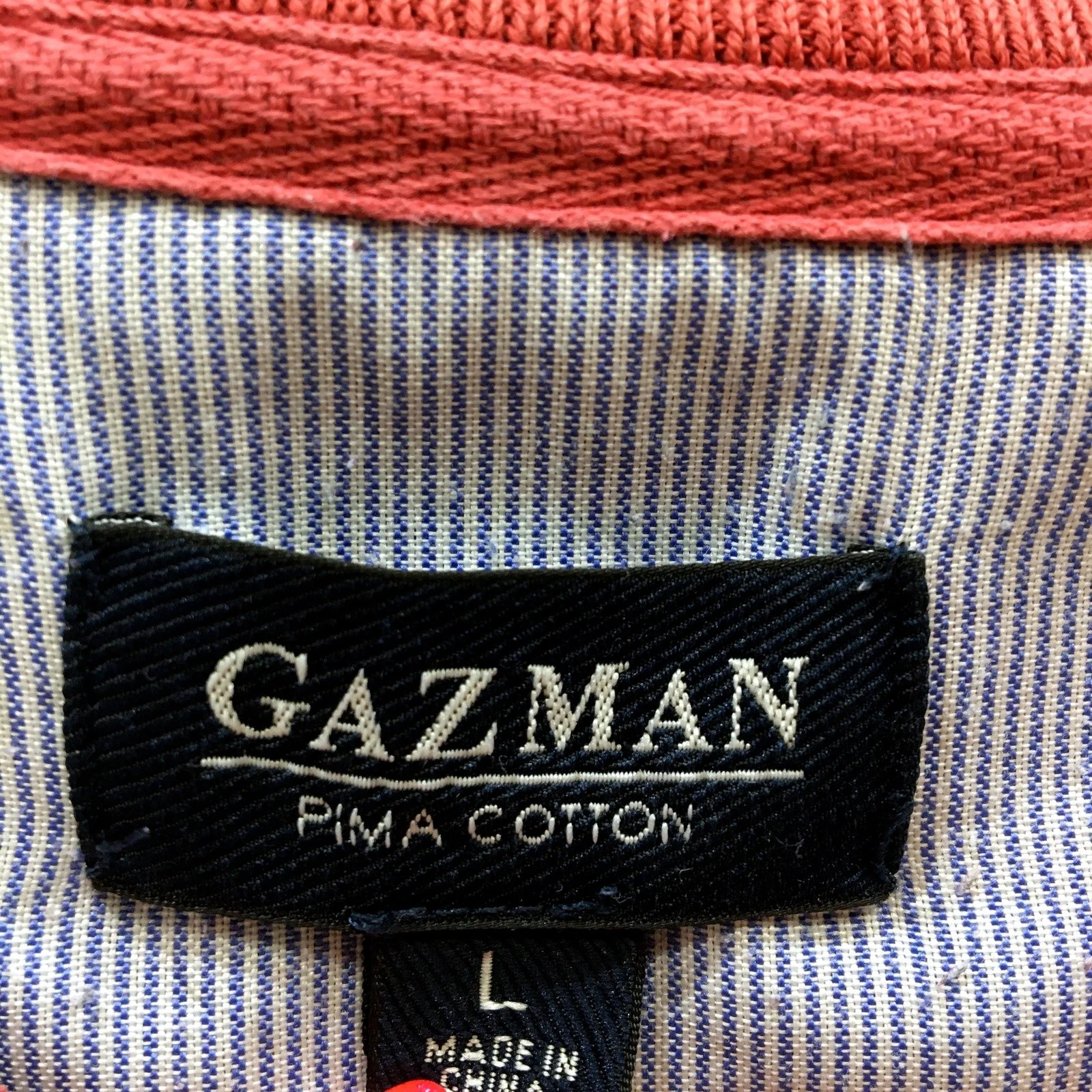 Gazman Mens Pima Cotton V-Neck Pullover Sweatshirt in Pink, Size L - Image 4
