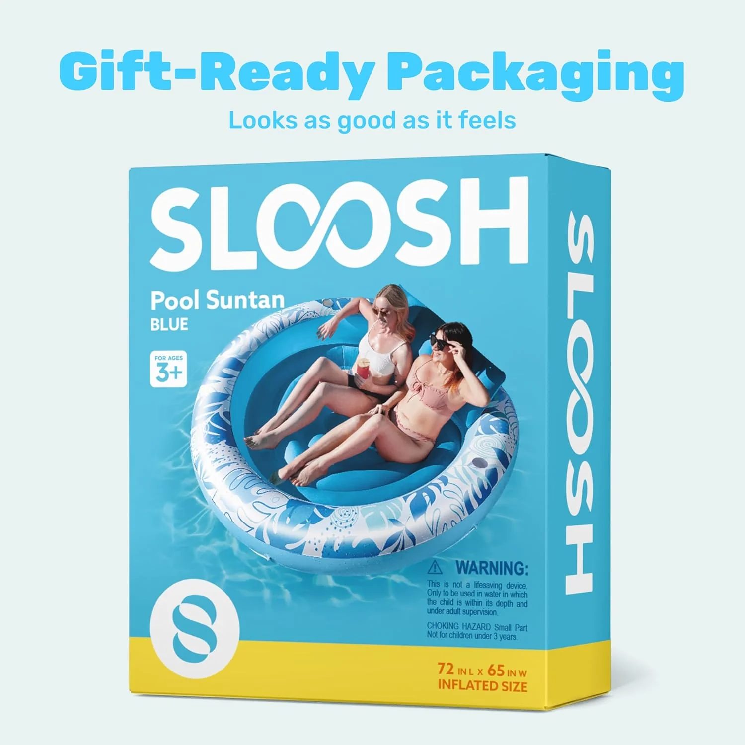 Sloosh Inflatable Pools & Water Fun Tanning Pool Lounger Float 72" x 65" NEW - Image 9