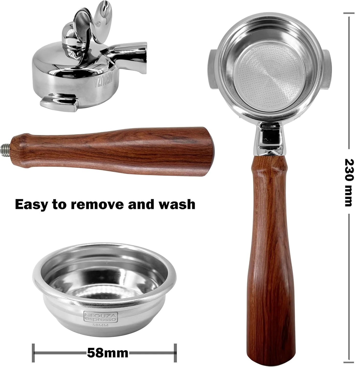 NEOUZA 58mm Espresso Portafilter Compatible with E61 Coffee Machine Tamper NEW - Image 2