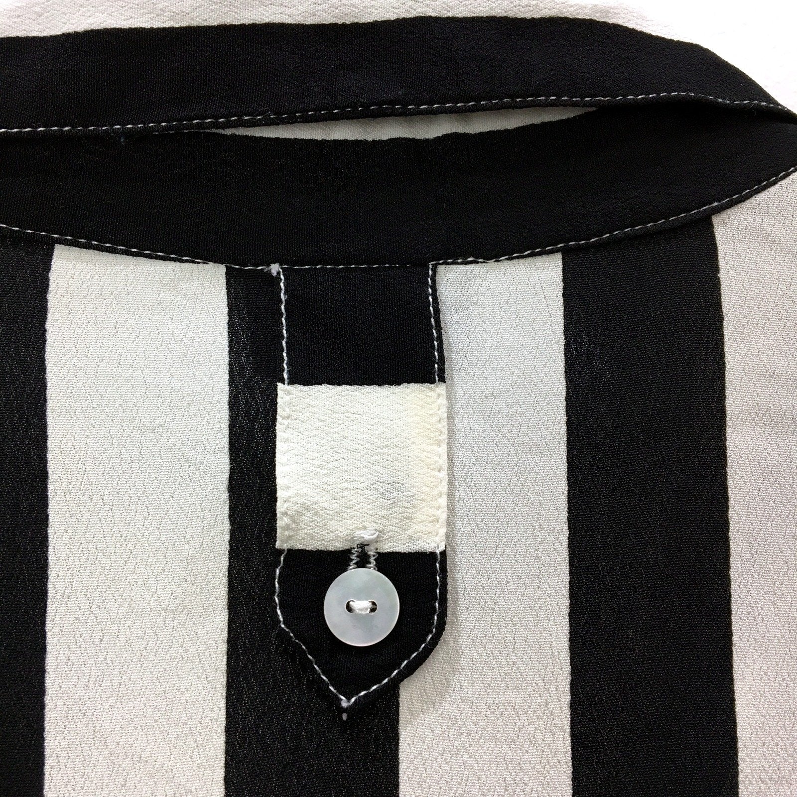 Sandra Soulos Womens Button-Down Shirt Black and White Striped Size 14 - Image 4