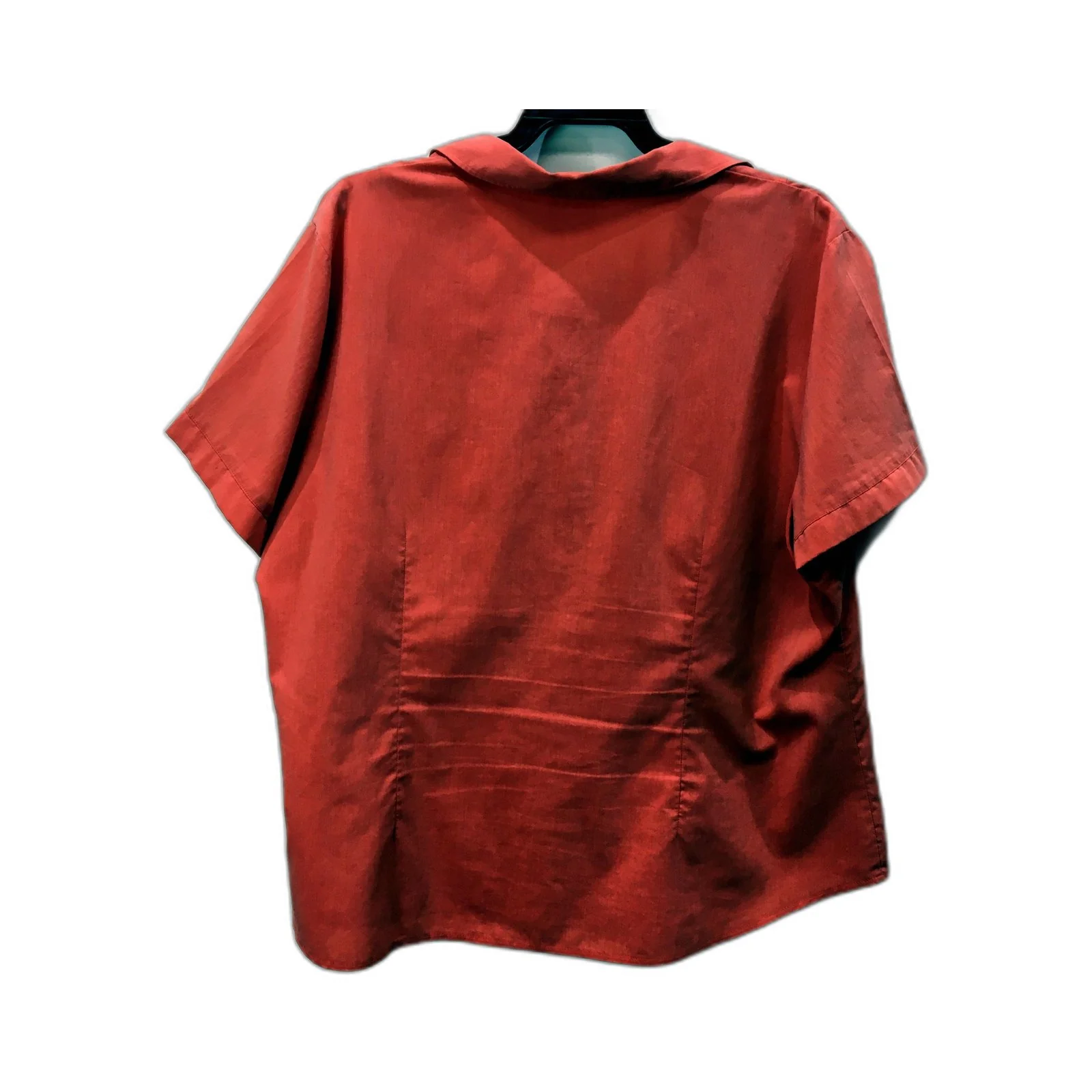 Katies Womens Button-Down Blouse Short Sleeve Cotton Red Size 20 - Image 2