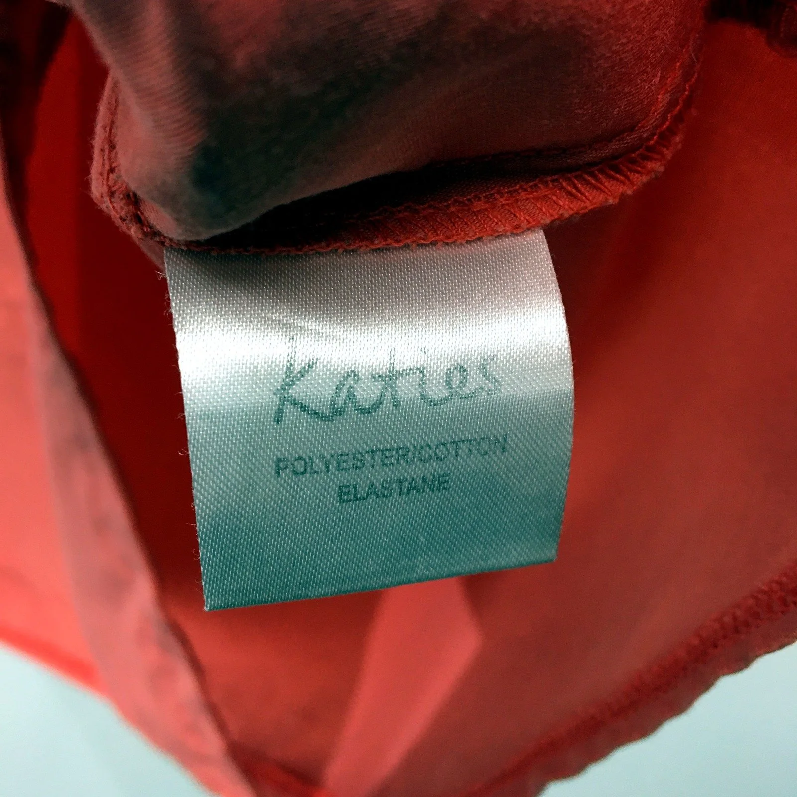 Katies Womens Button-Down Blouse Short Sleeve Cotton Red Size 20 - Image 3