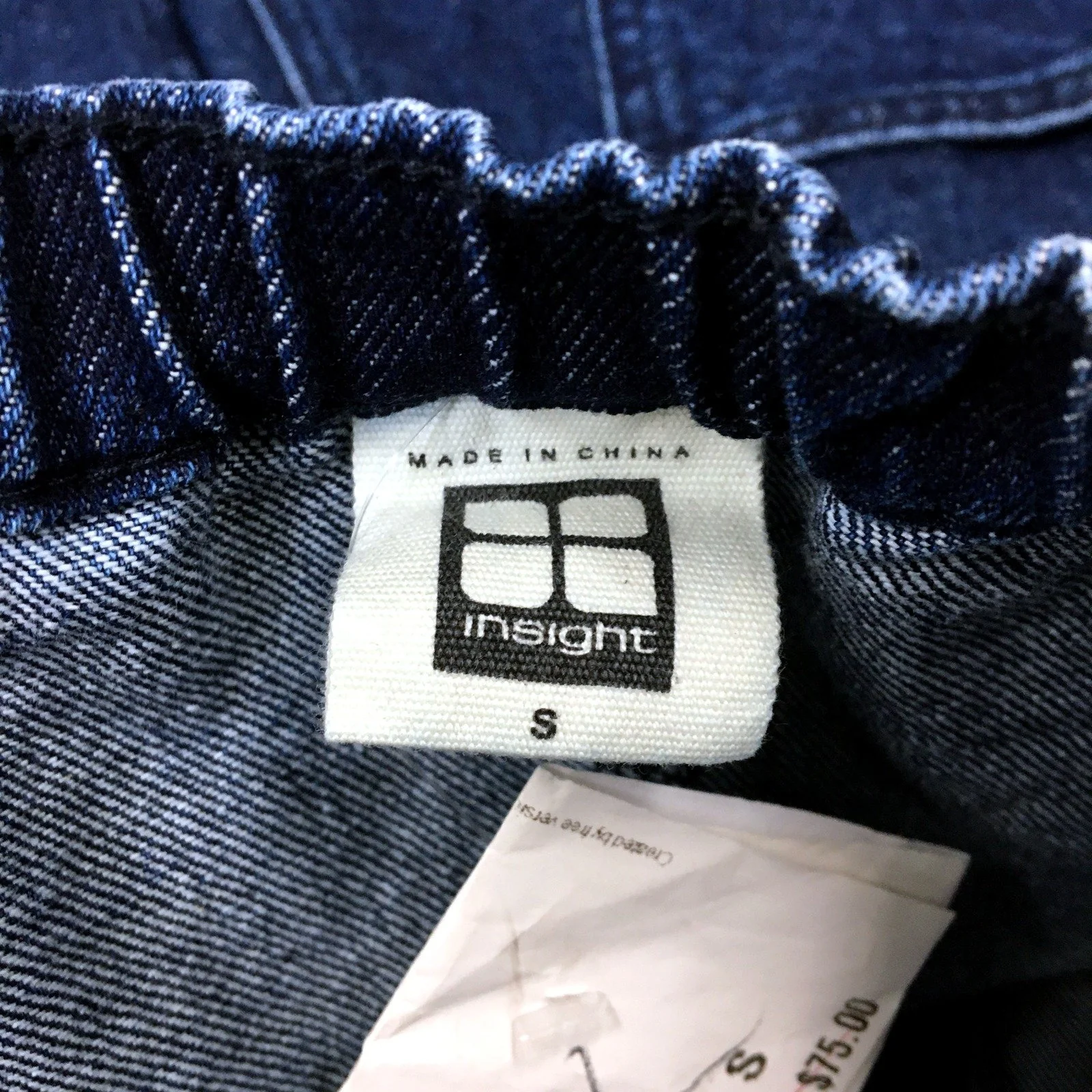 Insight Womens Denim Cargo Overalls Dark Blue Utility Pants Size S NEW - Image 3