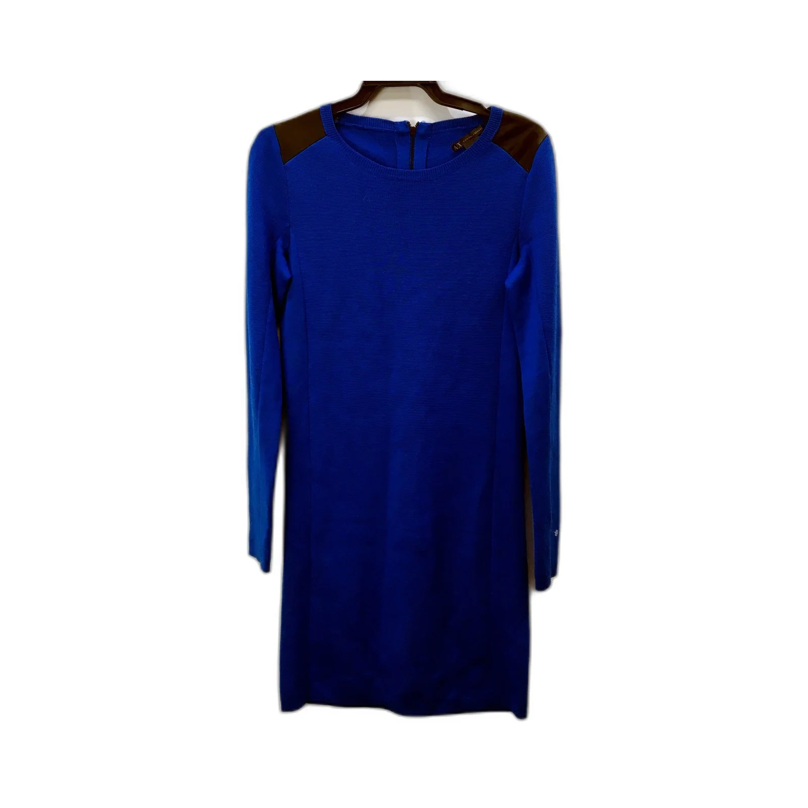 Armani Exchange Womens Blue Long Sleeve Dress Comfortable Knit Top Size Small