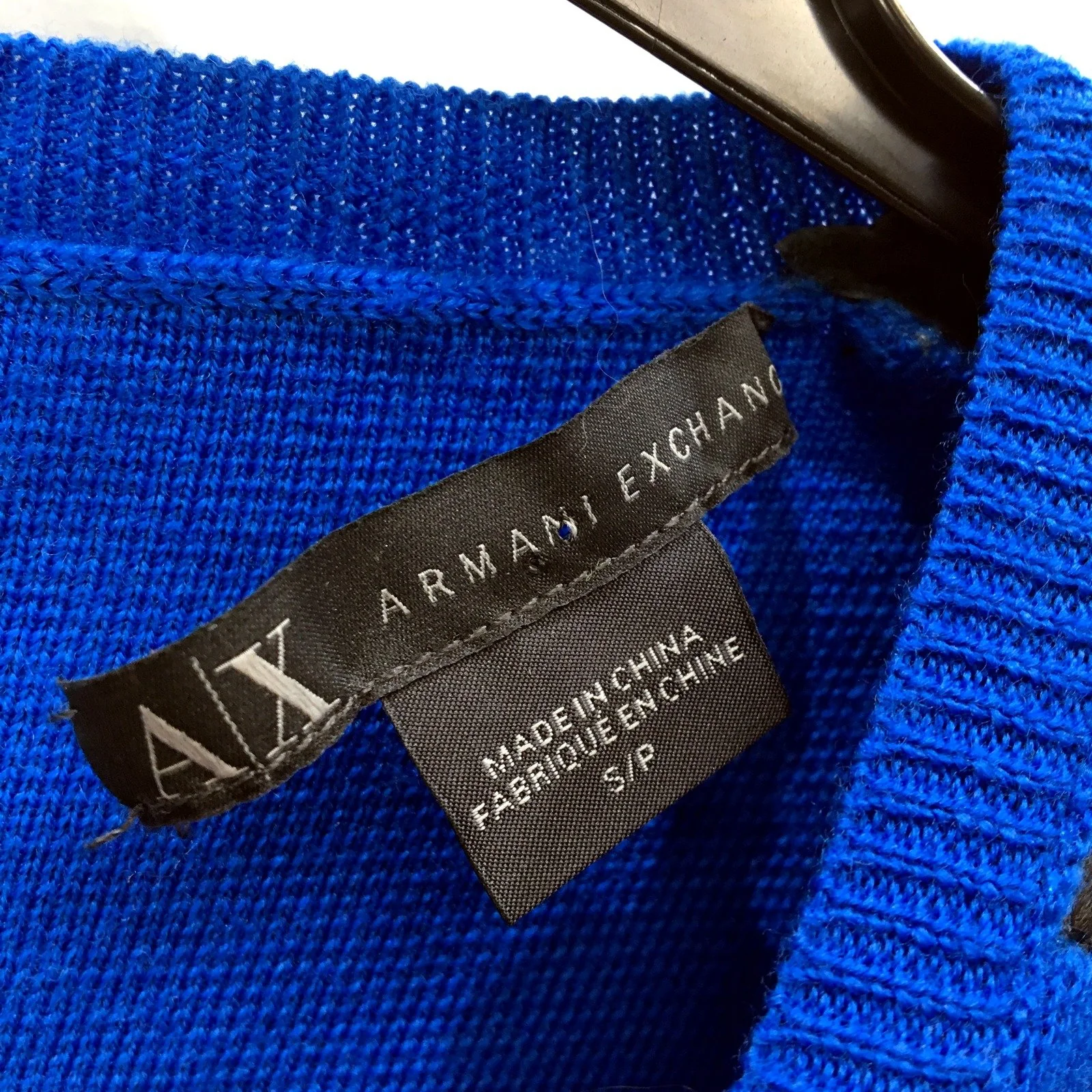 Armani Exchange Womens Blue Long Sleeve Dress Comfortable Knit Top Size Small - Image 4