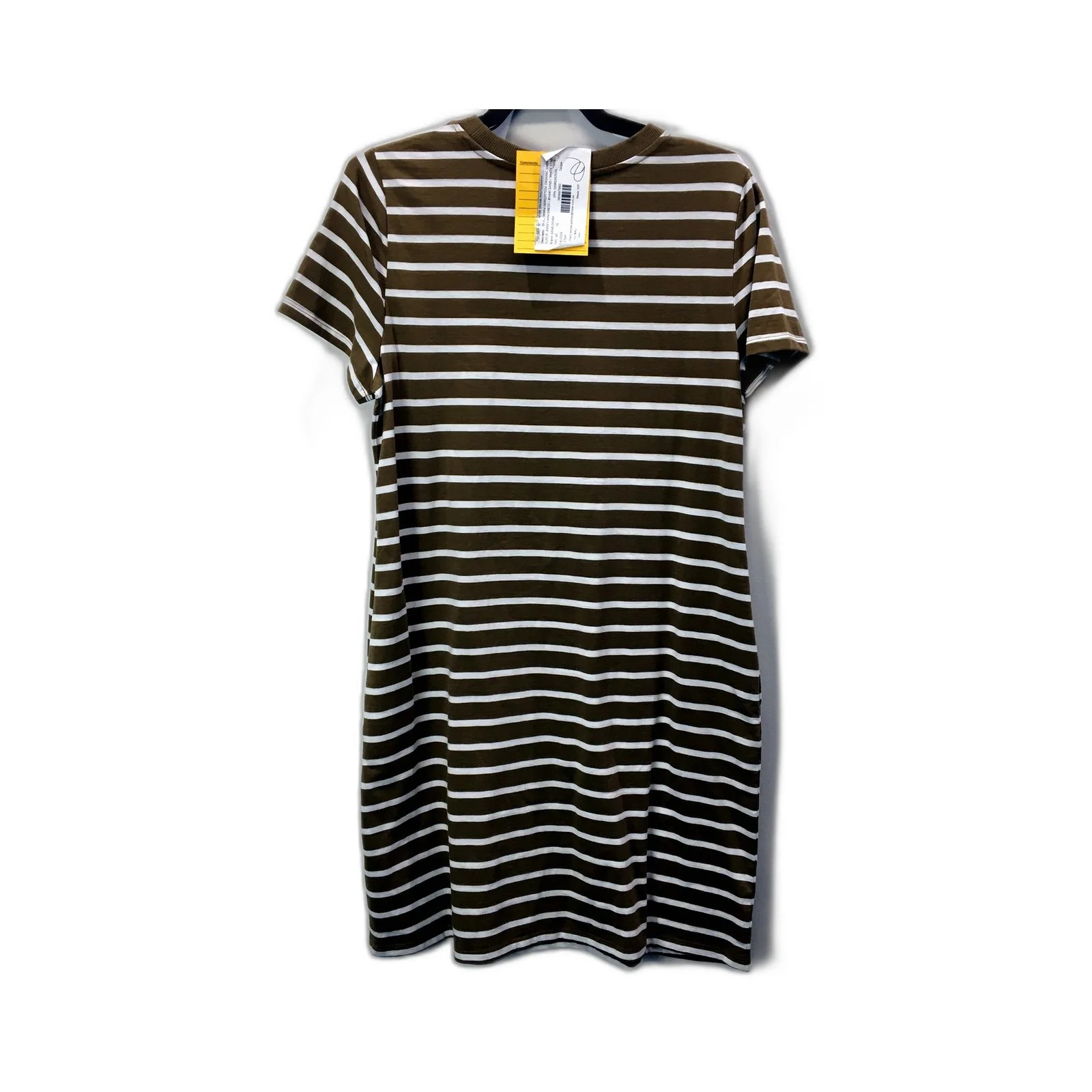 Grab Denim Womens Striped Jersey Mini Dress in Brown & White Size 10 NEW - Image 2