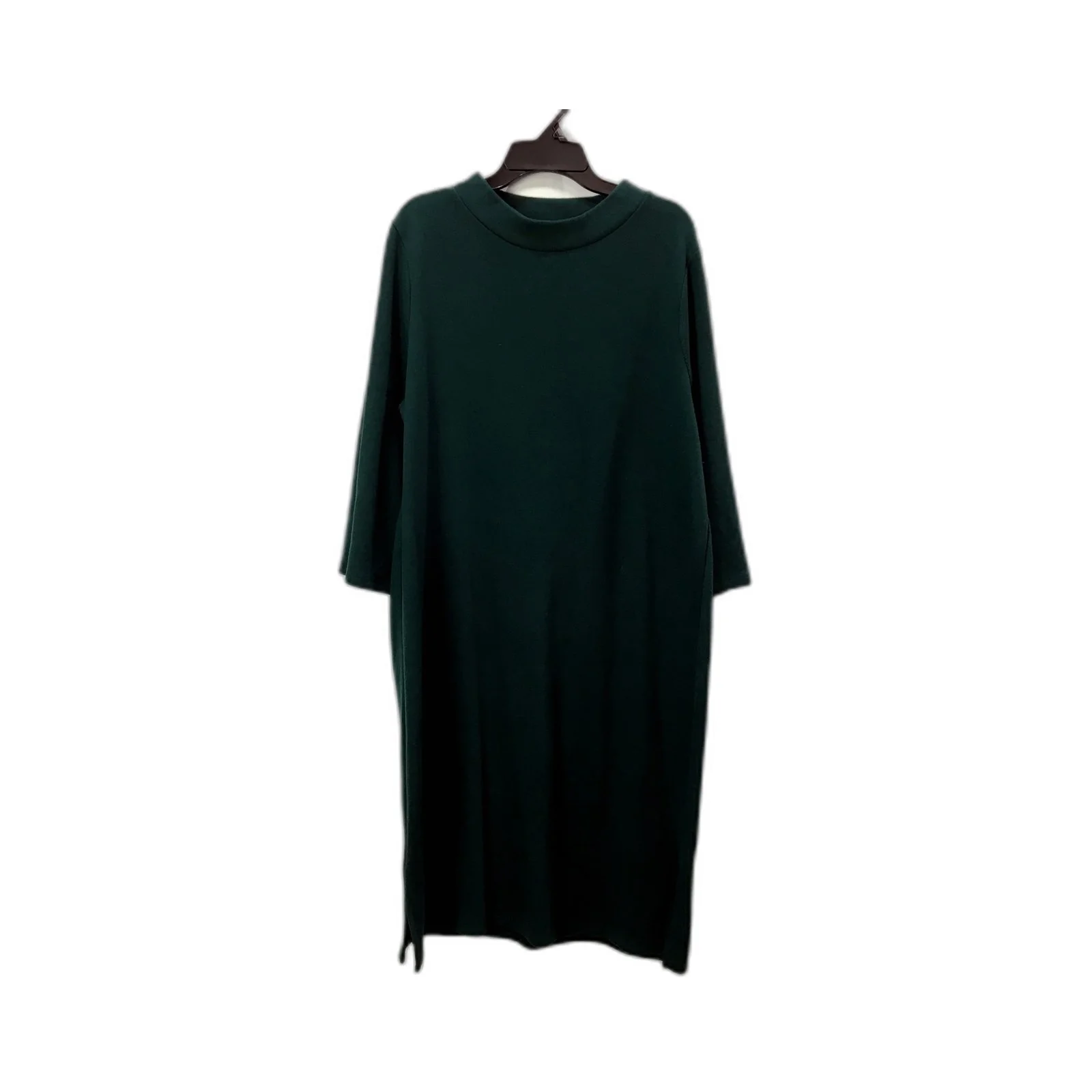 M&S Collection Womens Bottle Green Pullover Dress with Long Sleeves, Size 14