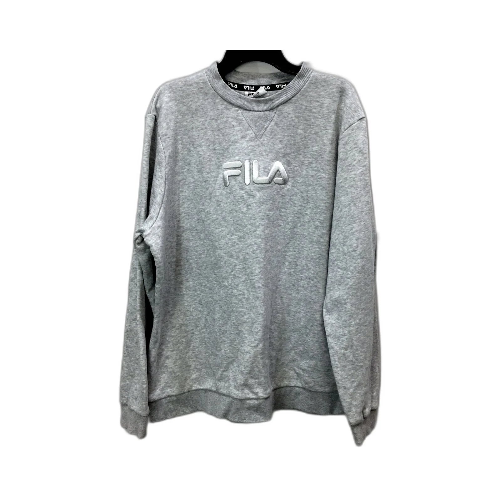 Fila Womens Gray Pullover Sweatshirt Casual Comfortable Cotton Blend Size 14
