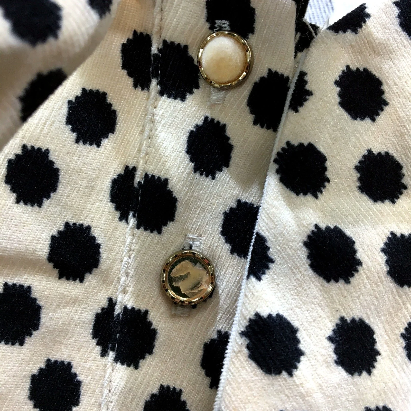 Dushu Womens Polka Dot Button Up Casual Blouse Shirt Beige/Black Size XXL - Image 3