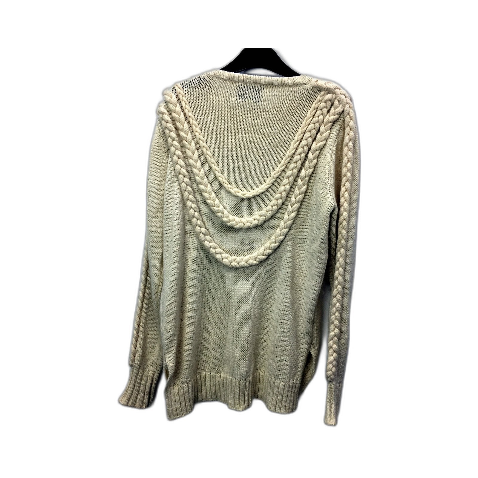 Victoria & Woods Womens Chunky Cable Knit Pullover Sweater Cream Size 0 - Image 2