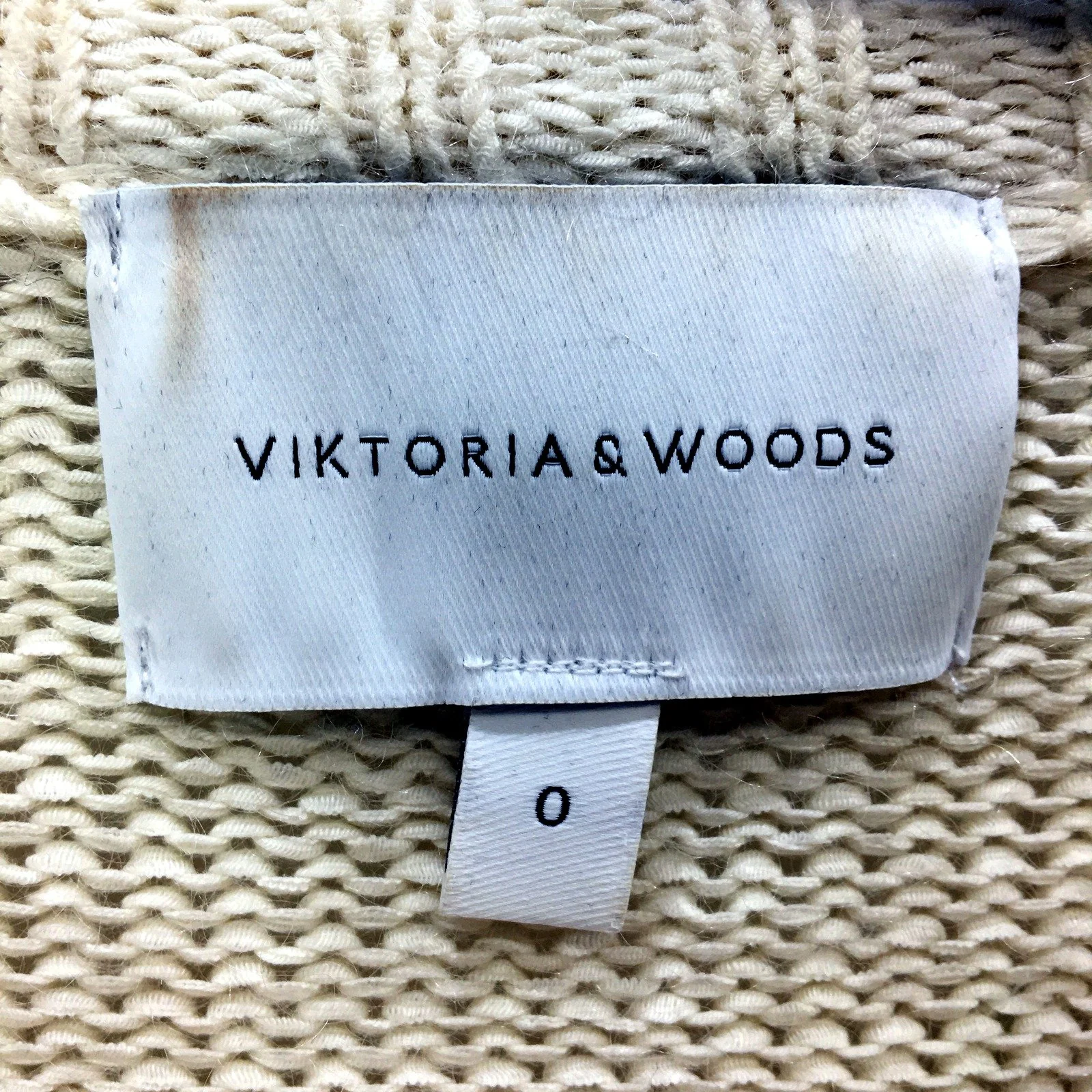 Victoria & Woods Womens Chunky Cable Knit Pullover Sweater Cream Size 0 - Image 4