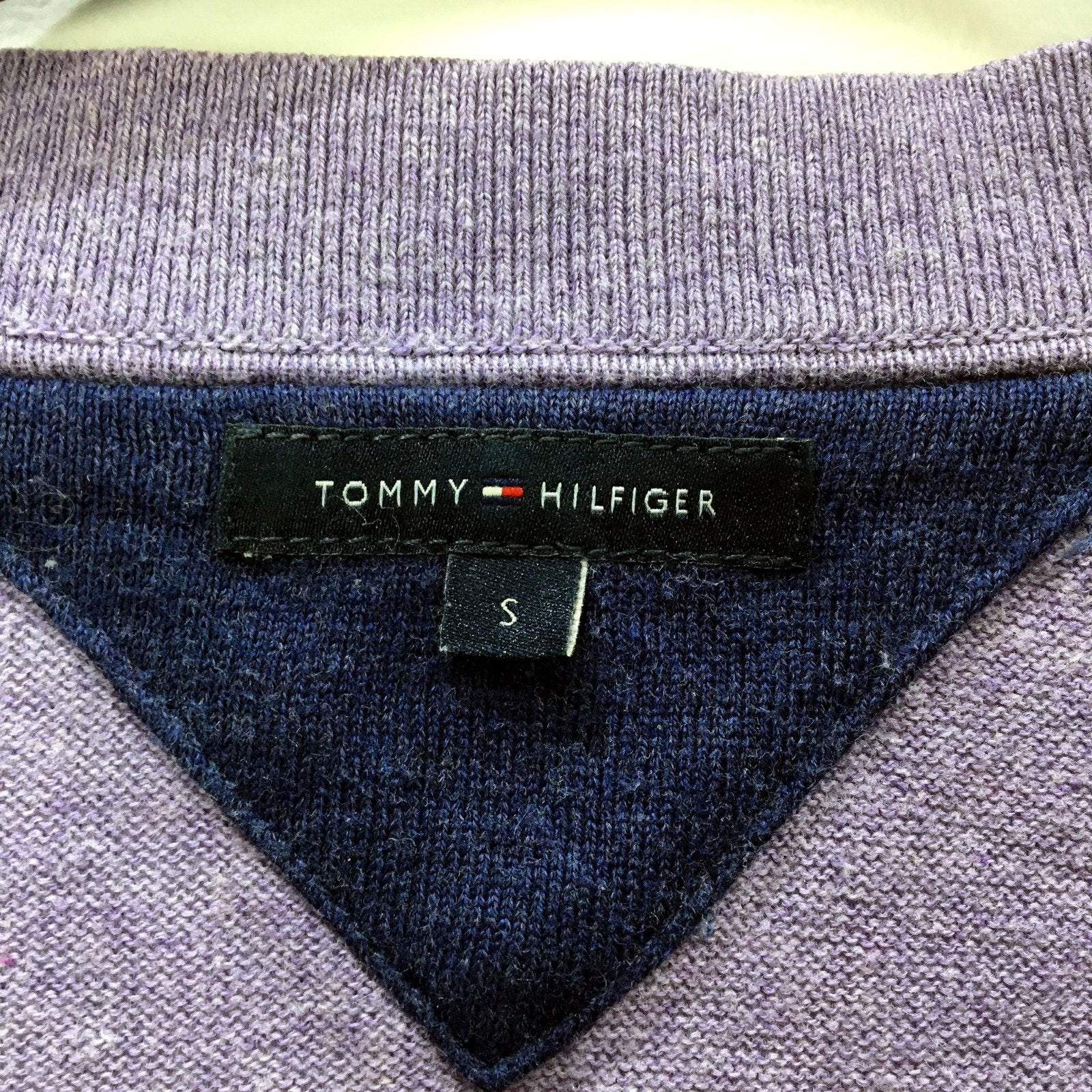 Women's Tommy Hilfiger Purple V-Neck Pullover Sweatshirt in Size Small - Image 5