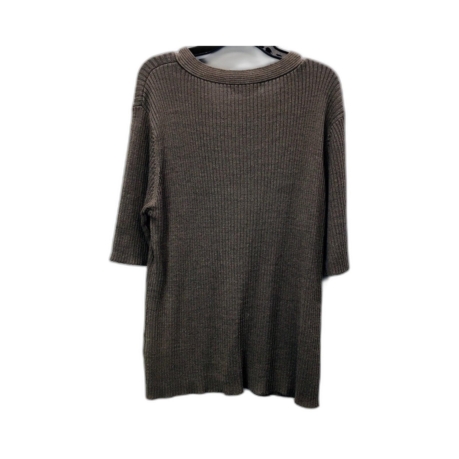 Meredith Womens Oversized Knit Pullover Sweater in Brown, Size XL - Image 2