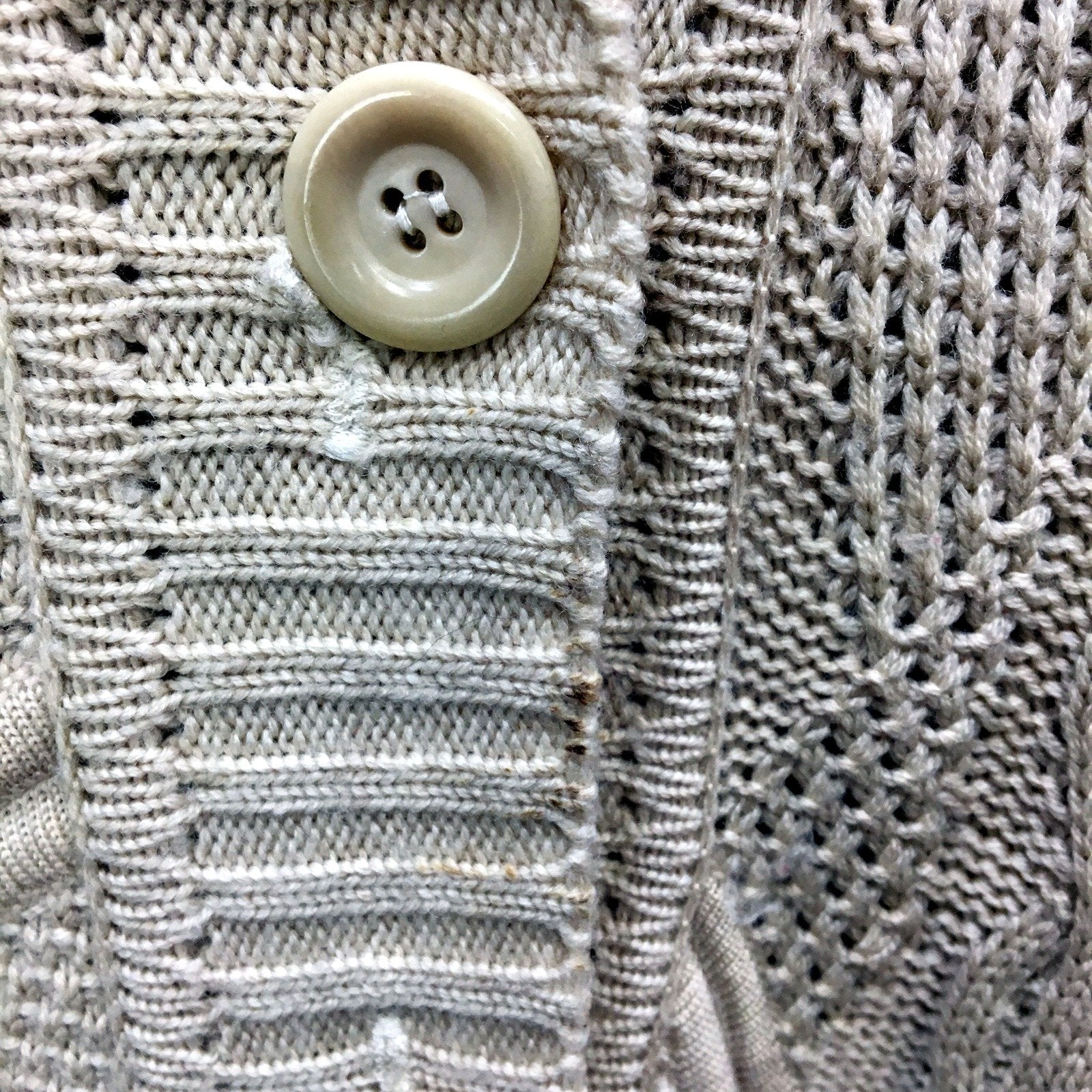 Sonny Womens Beige Cable Knit Button Down Cardigan Sweater Size 12 - Image 4